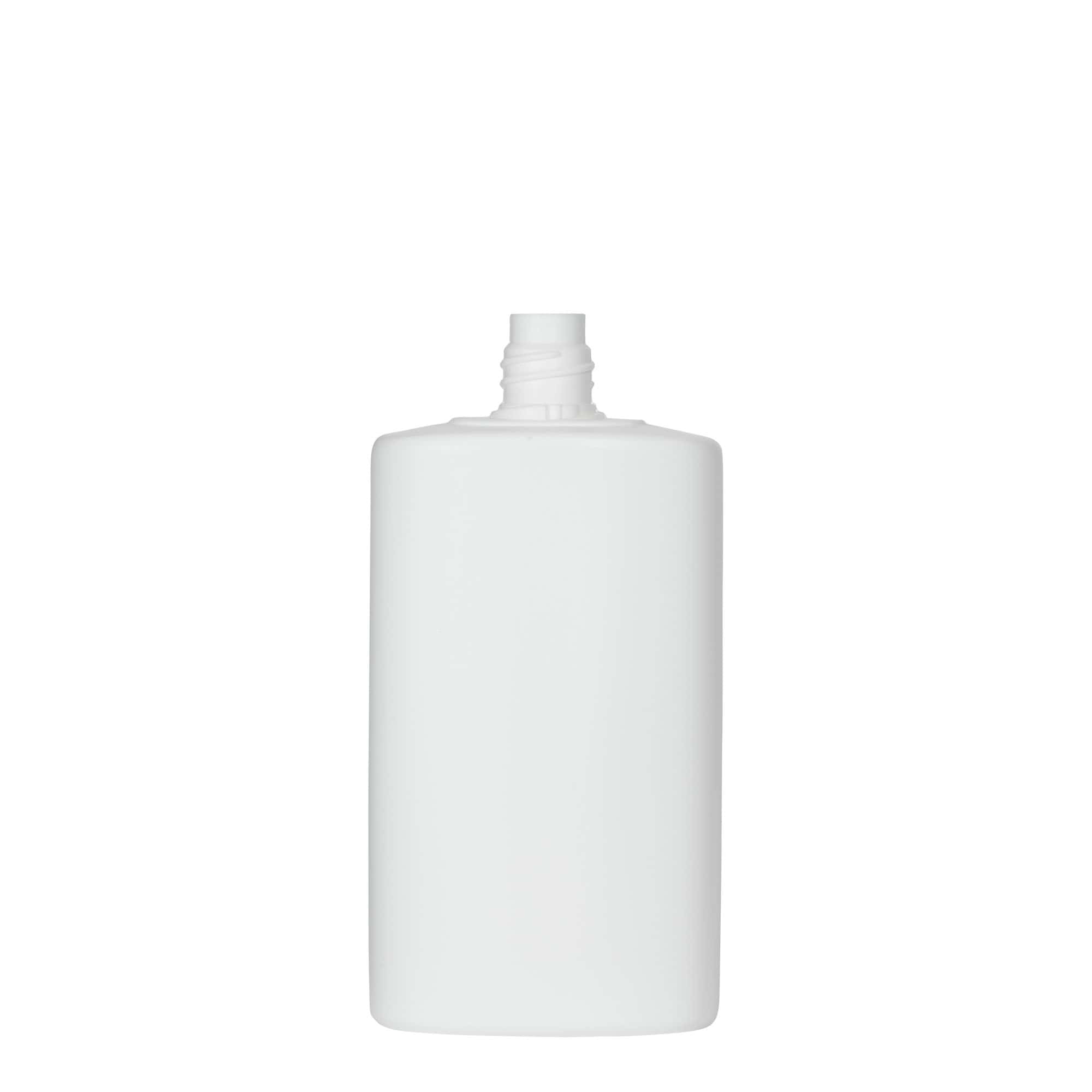 250 ml sticlă din plastic „Indy”, ovală, HDPE, albă, gât: capac cu filet