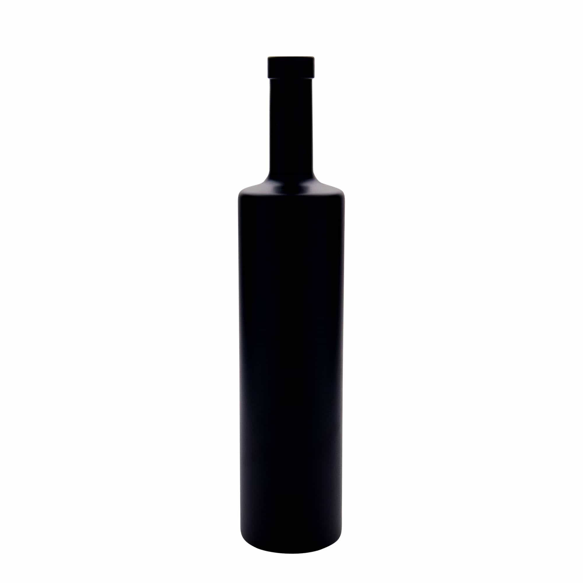 Sticlă de sticlă de 700 ml „Centurio”, neagră, gura: dop