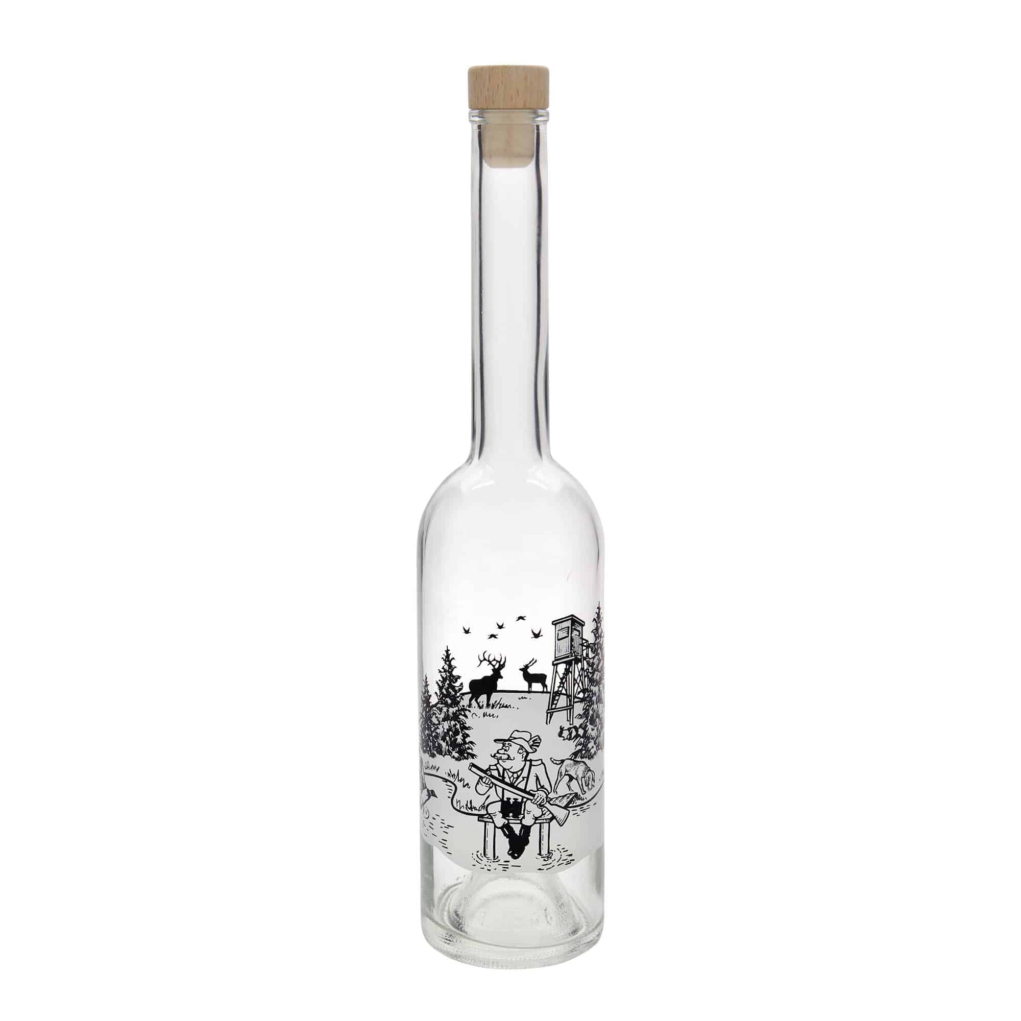 Sticlă de sticlă de 500 ml „Opera”, motiv: Vânător, gura: dop