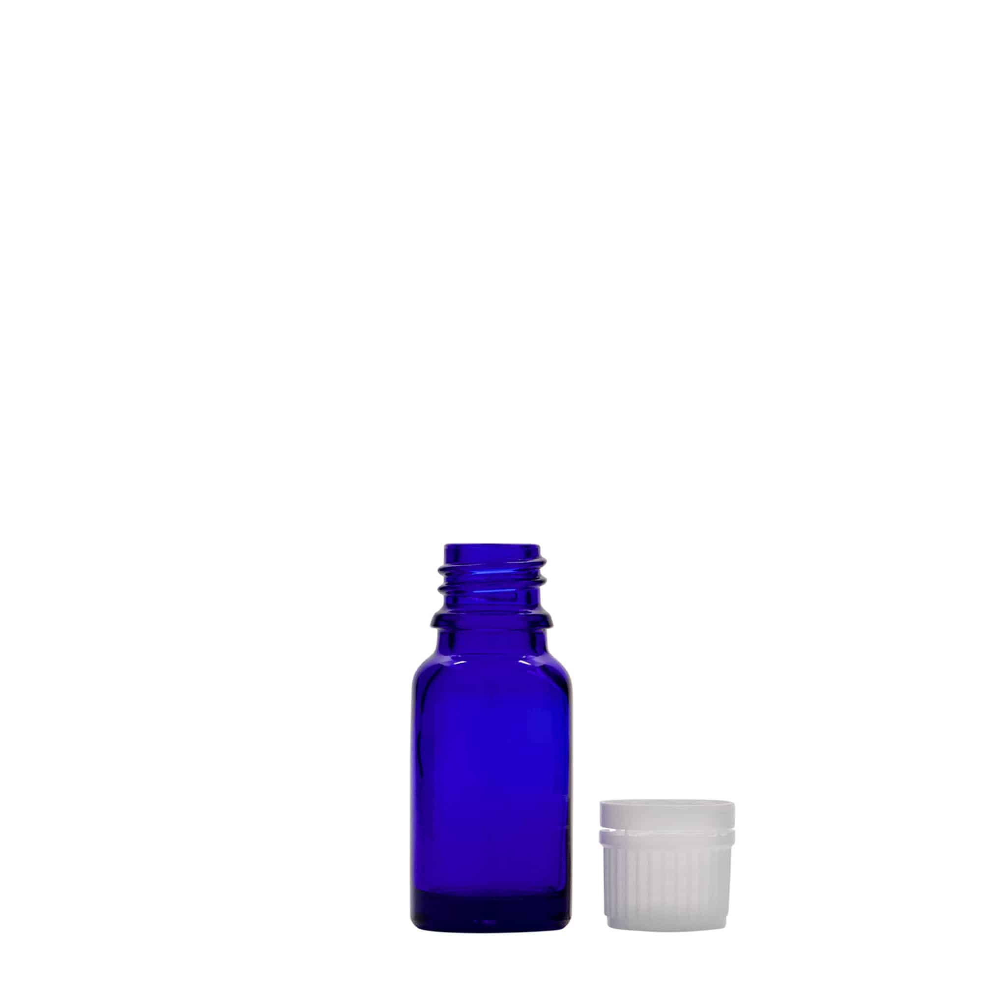 Flacon medical de 10 ml, sticlă, albastru regal, gura: DIN 18