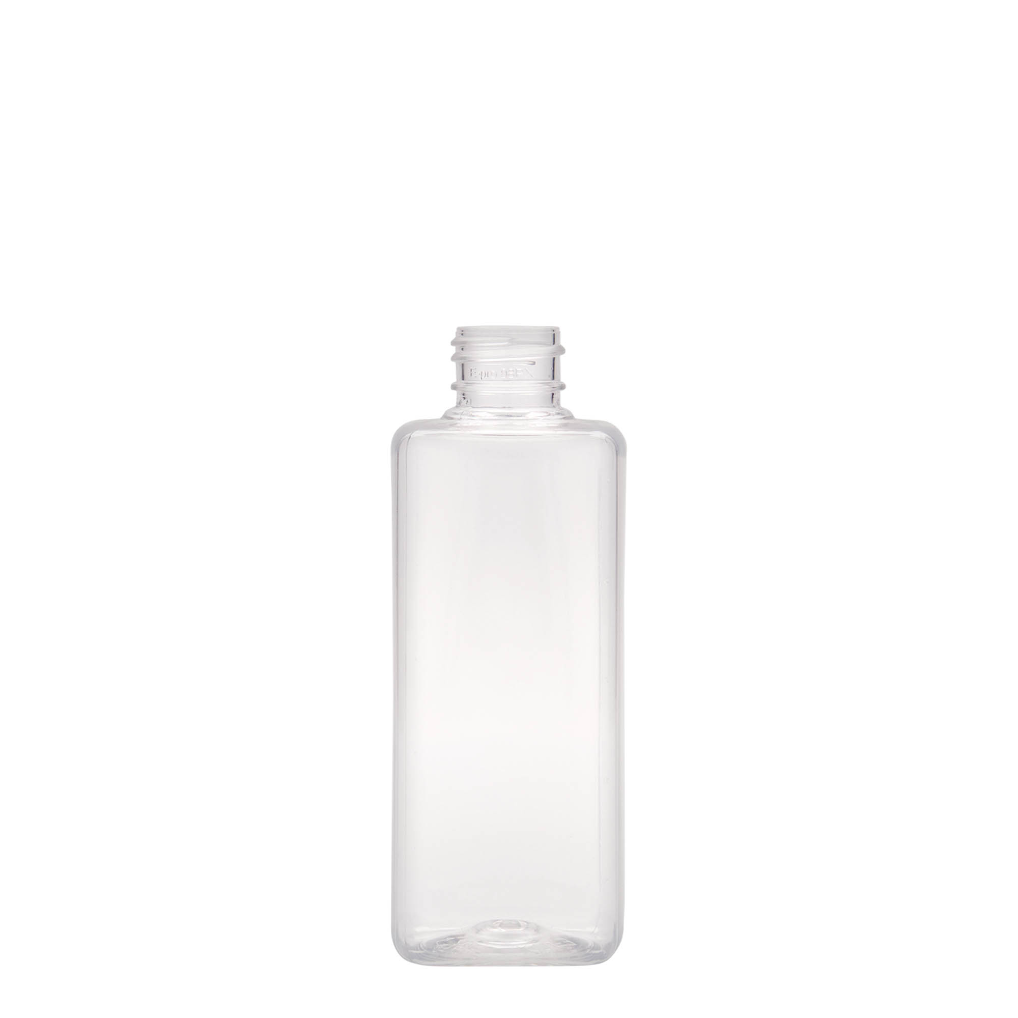 Sticlă PET de 200 ml „Karl”, pătrată, din plastic, gât: 24/410