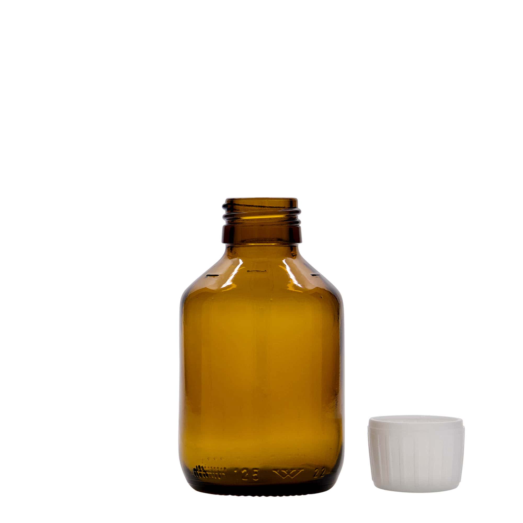 125 ml sticlă medicală, maro, sticlă, gura: PP 28