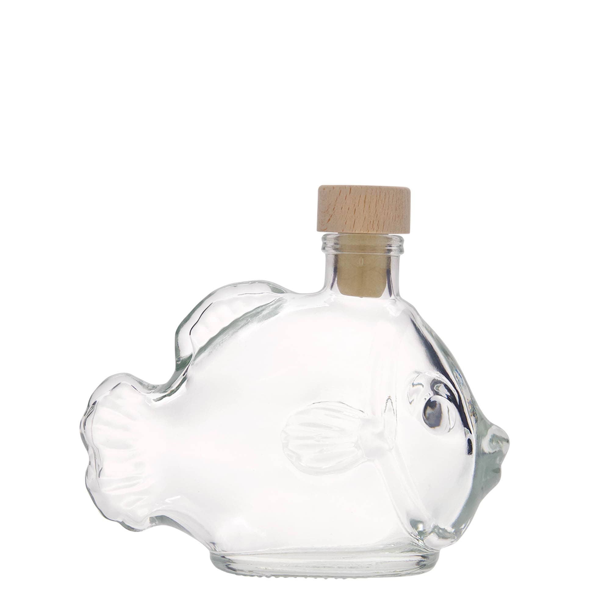 Sticlă de sticlă de 200 ml „Pește”, gura: plută
