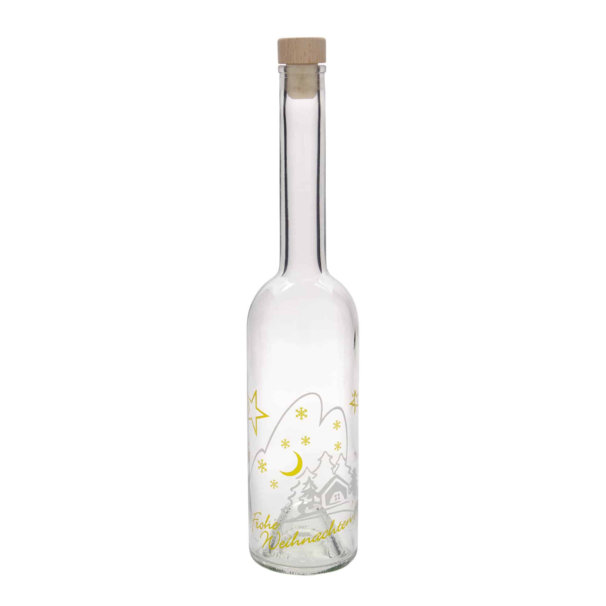 Sticlă de sticlă de 500 ml „Opera”, motiv: idilă de Crăciun, gura: dop de plută