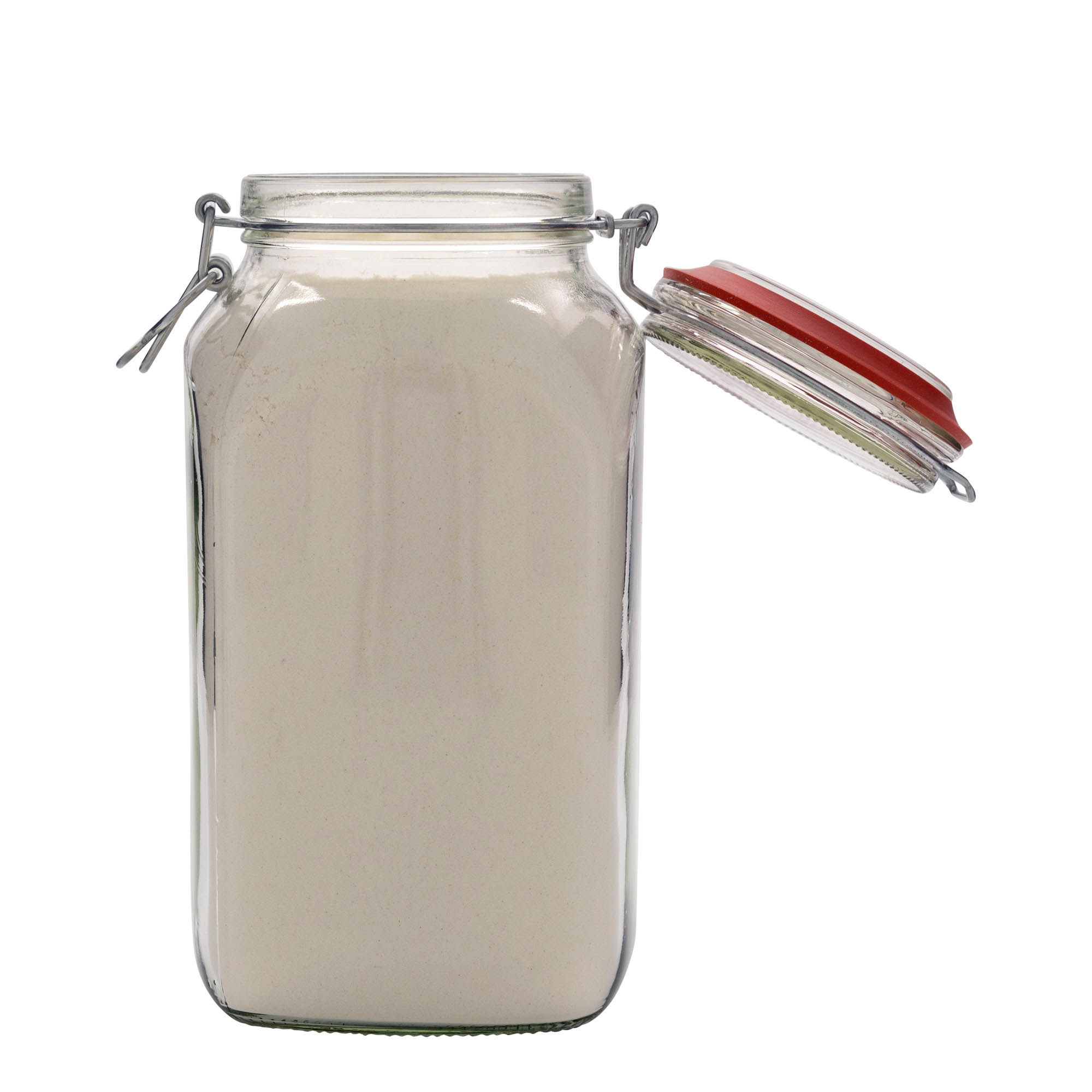 2.590 ml borcan cu clemă metalică, pătrat, gura: închidere cu clemă metalică