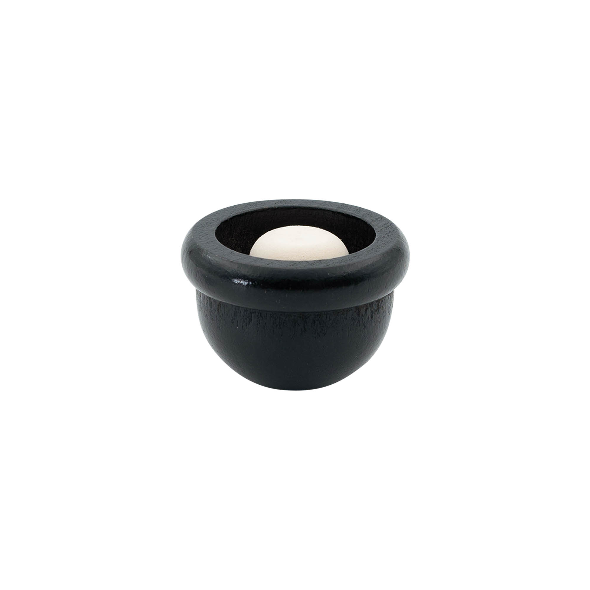 Dop cu mâner 19 mm „Pepene”, lemn/PE, negru, pentru gură: dop