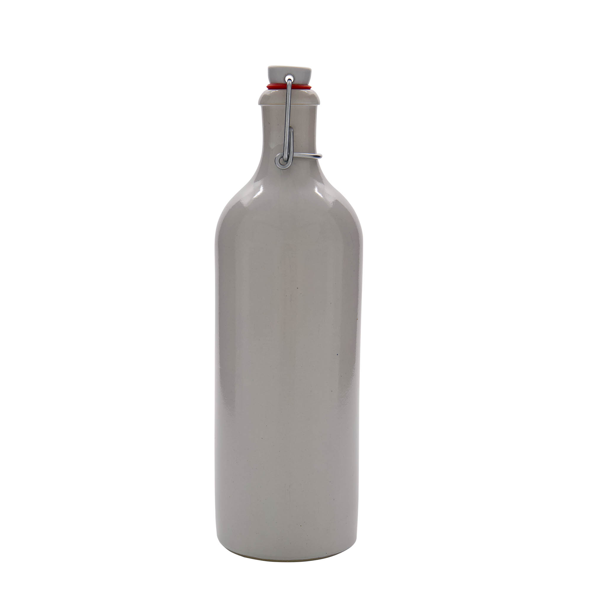750 ml ulcior de lut, ceramică, alb, gura: capac cu clemă