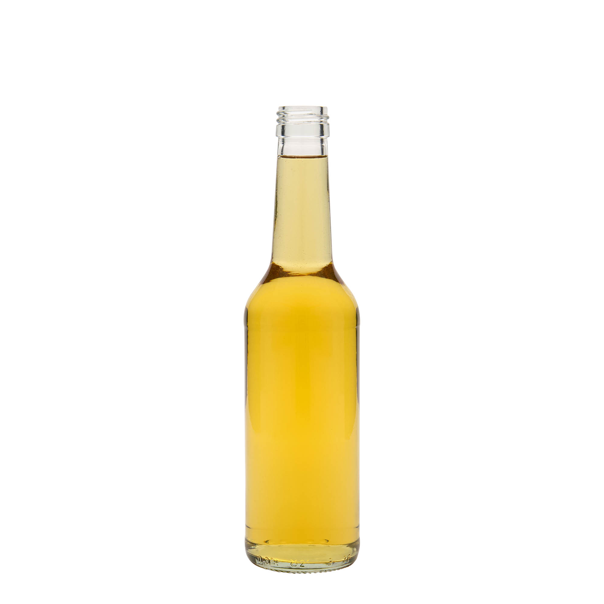 Sticlă de sticlă de 350 ml, gât drept, gură: PP 28 Sticlă de sticlă de 350 ml, gât drept, gură: PP 28