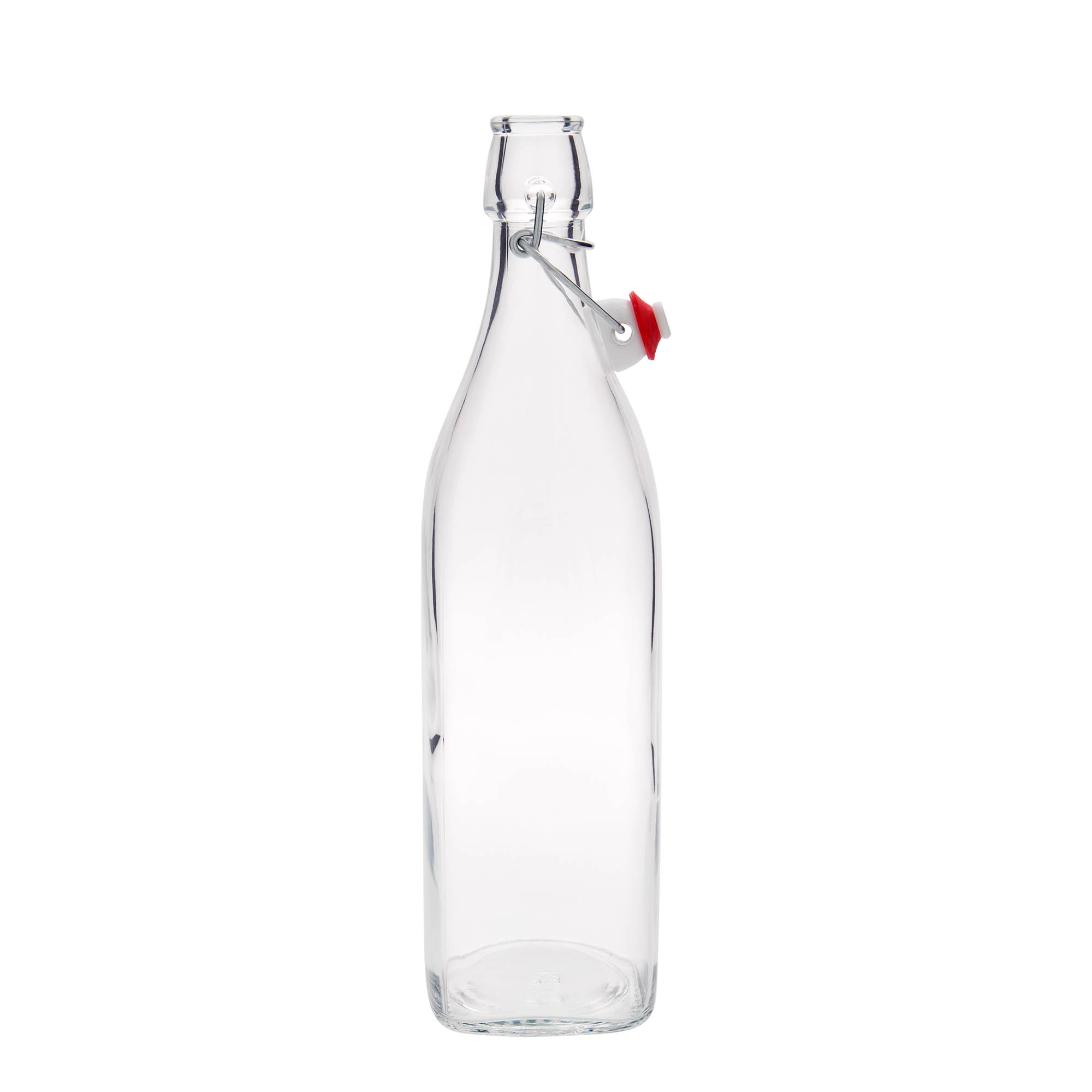 Sticlă de sticlă de 1.000 ml „Swing, pătrată, gât: închidere cu clemă”