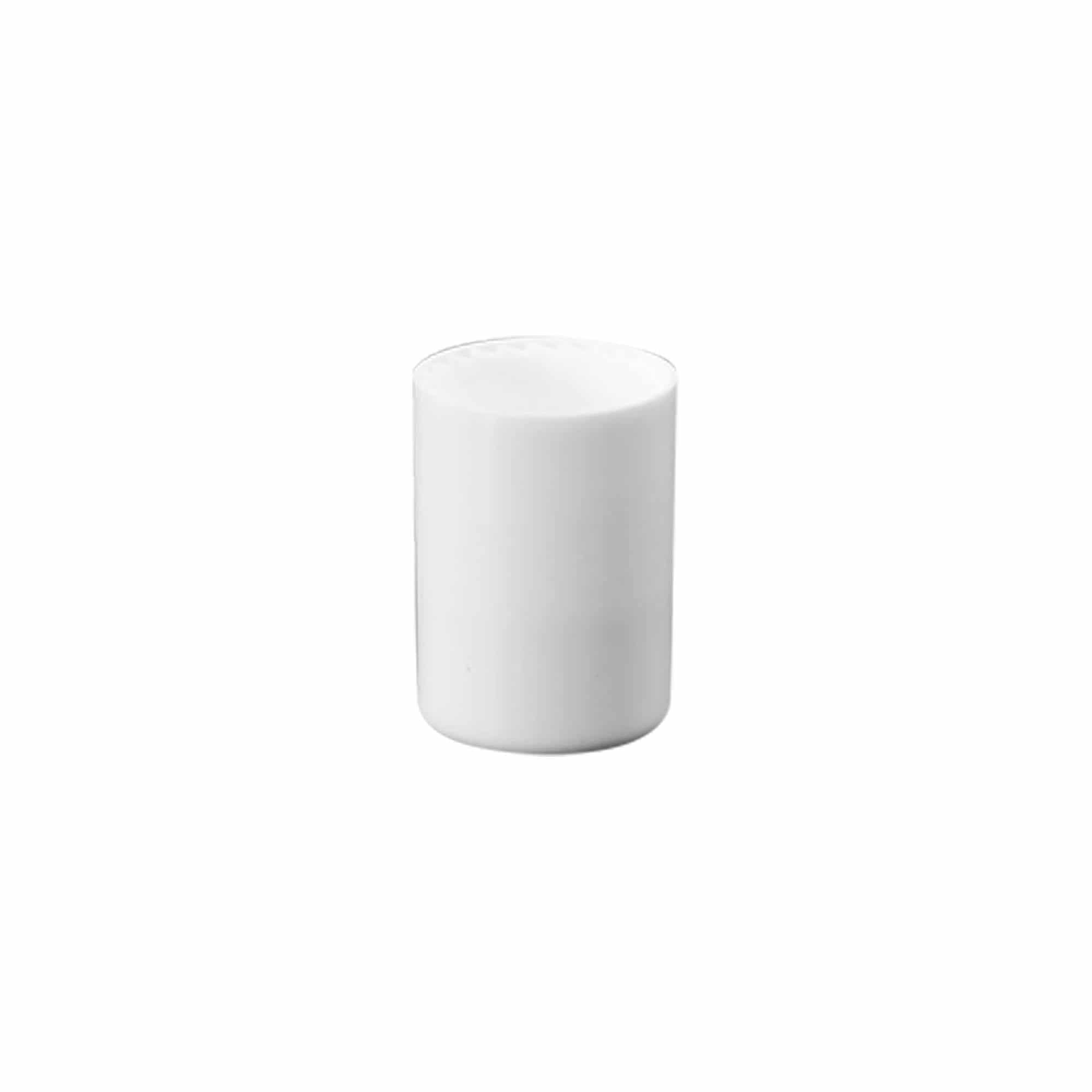 Capac pentru sticluță roll-on de 10 ml, plastic PP, alb, pentru gura: închidere cu filet