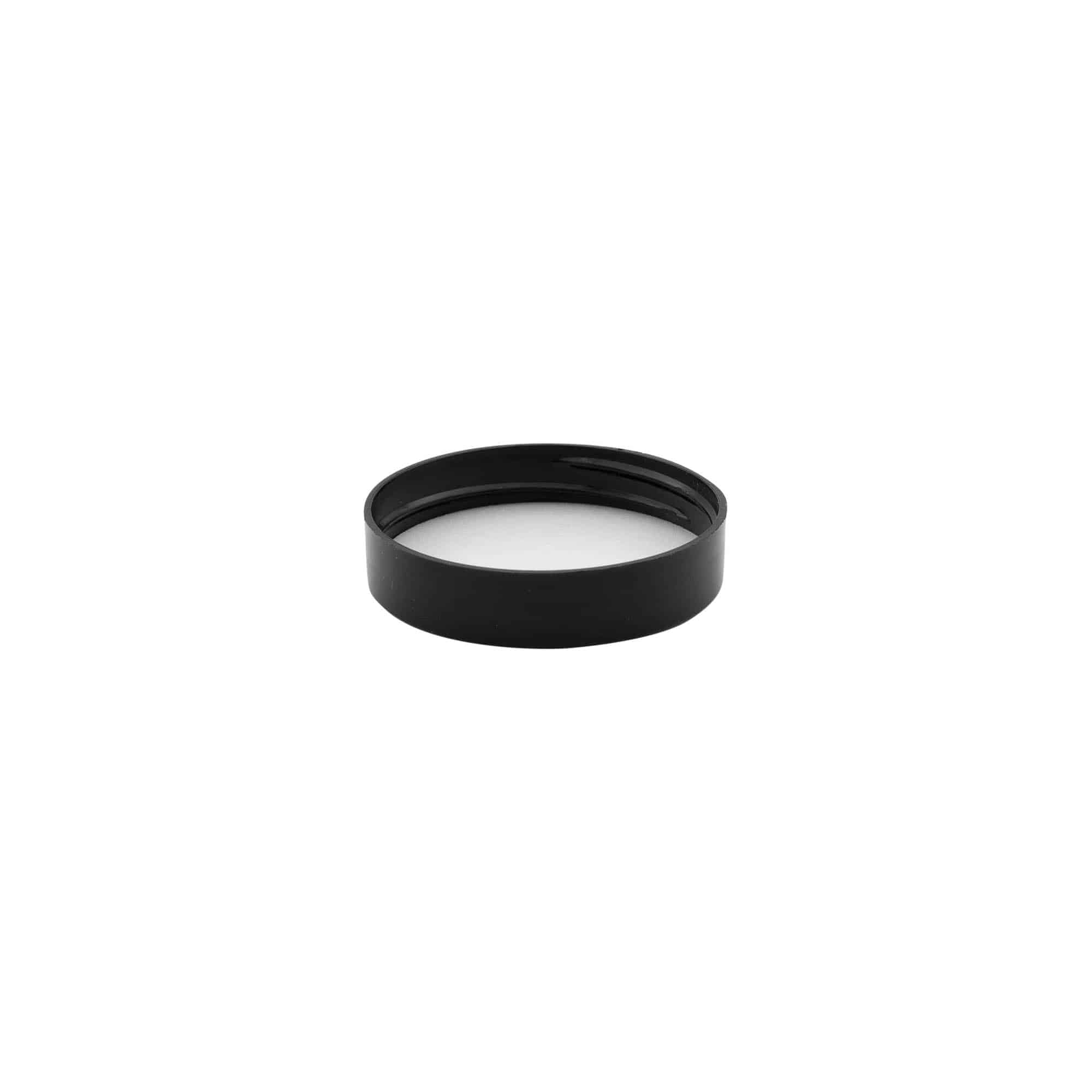 Capac cu filet, plastic PP, negru, pentru gura: 48/400