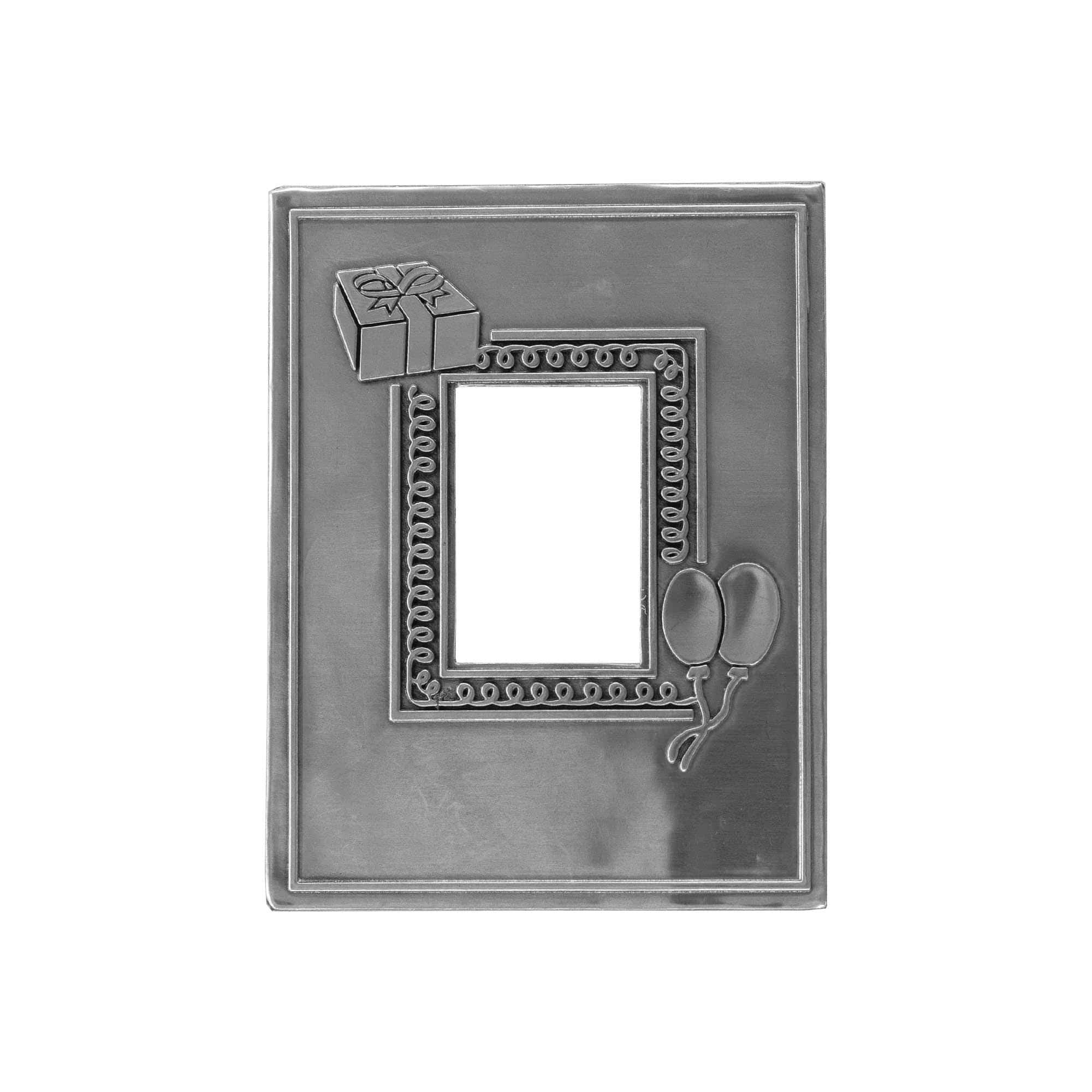 Etichetă pentru staniu 'Foto', dreptunghiulară, metal, argintiu
