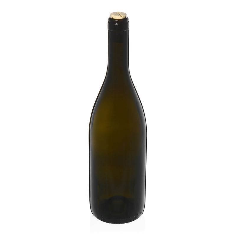 Sticlă de vin 750 ml „Tiffany”, verde antichizat, gura: plută