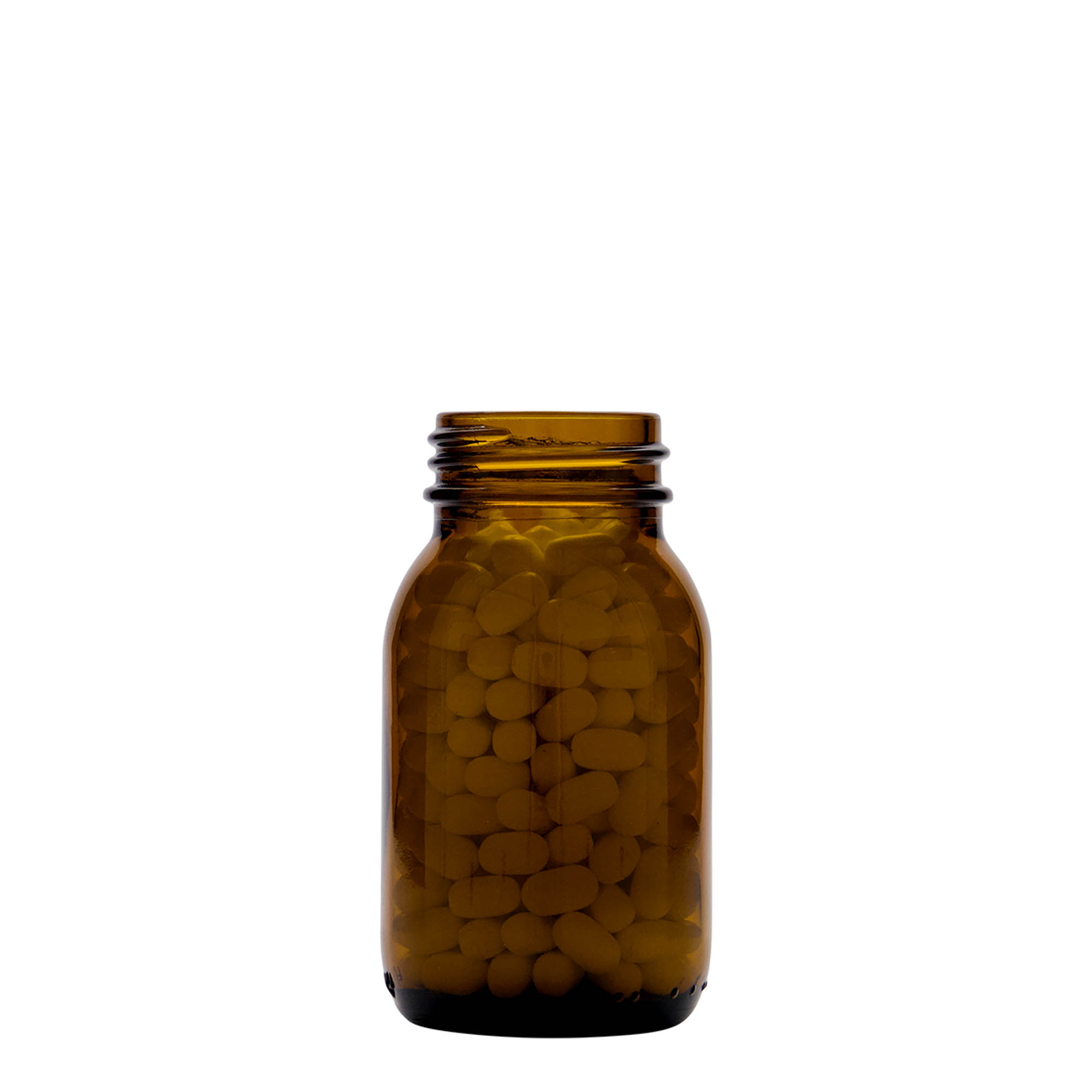 125 ml borcan cu gât larg, maro, gură: DIN 40 125 ml borcan cu gât larg, maro, gură: DIN 40