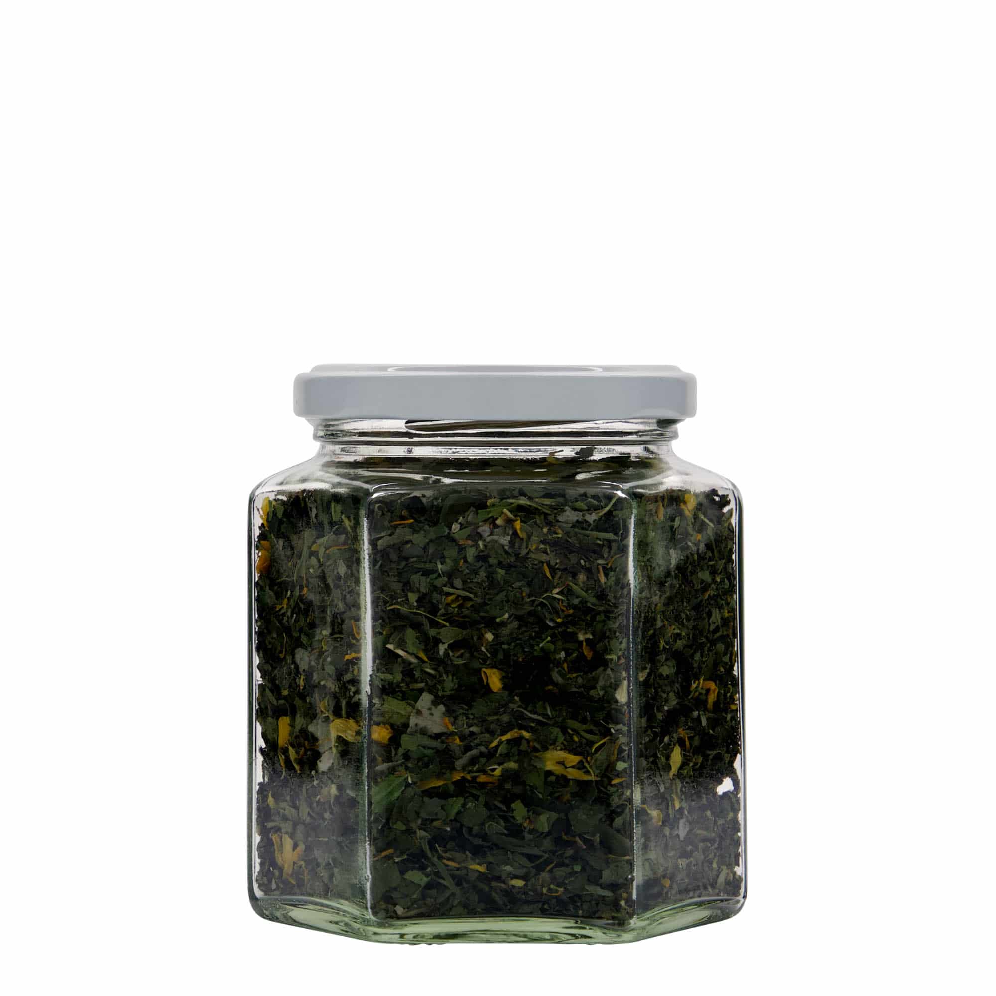 390 ml borcan hexagonal, gură: Twist-Off (TO 70)