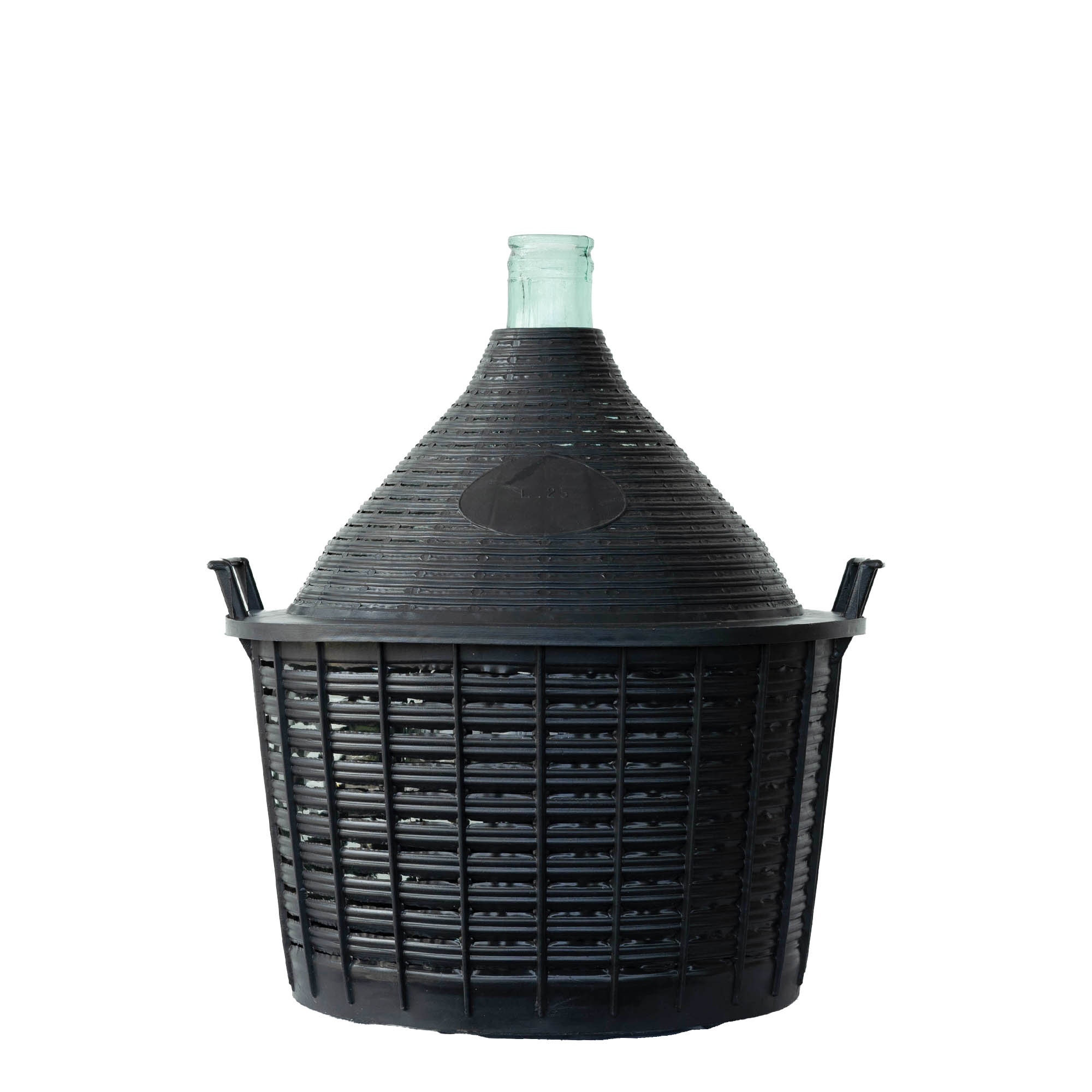 Butelie cu balon de 25 l, gât îngust, sticlă, gură: capac cu margine peste buza recipientului Butelie cu balon de 25 l, gât îngust, sticlă, gură: capac cu margine peste buza recipientului