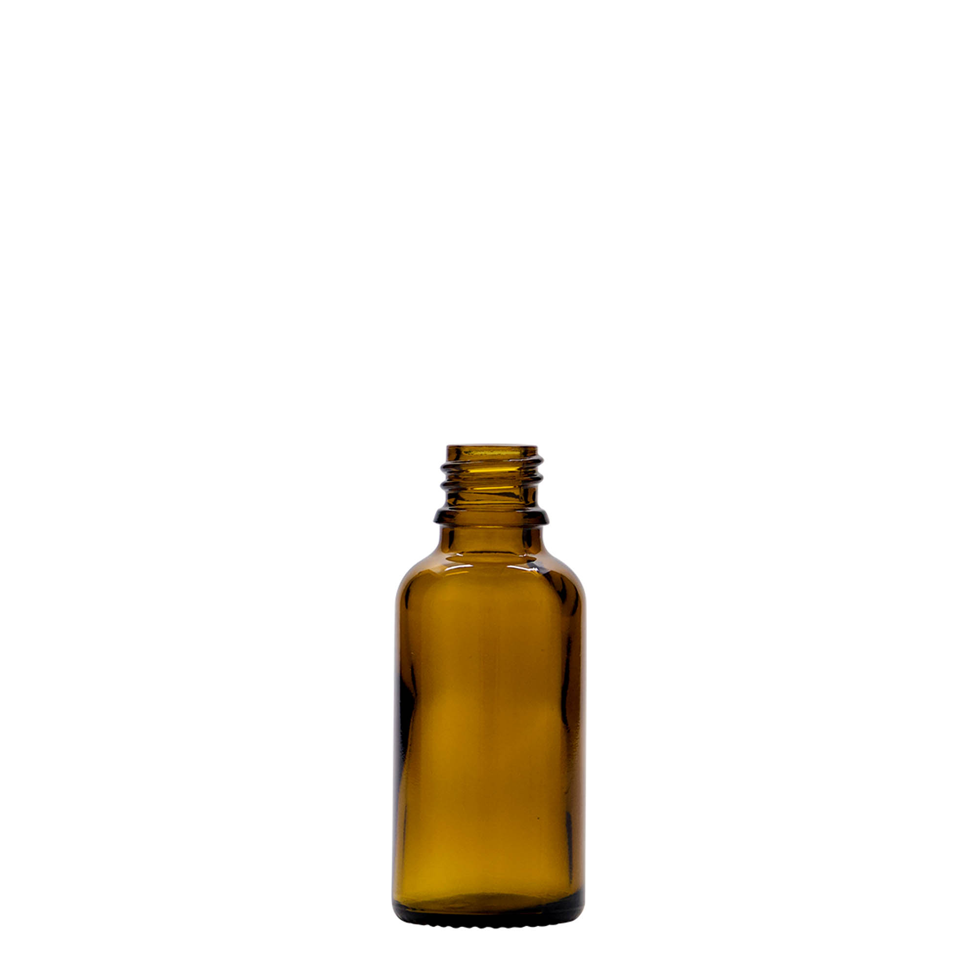 Flacon medical de 30 ml, sticlă, maro, gura: DIN 18
