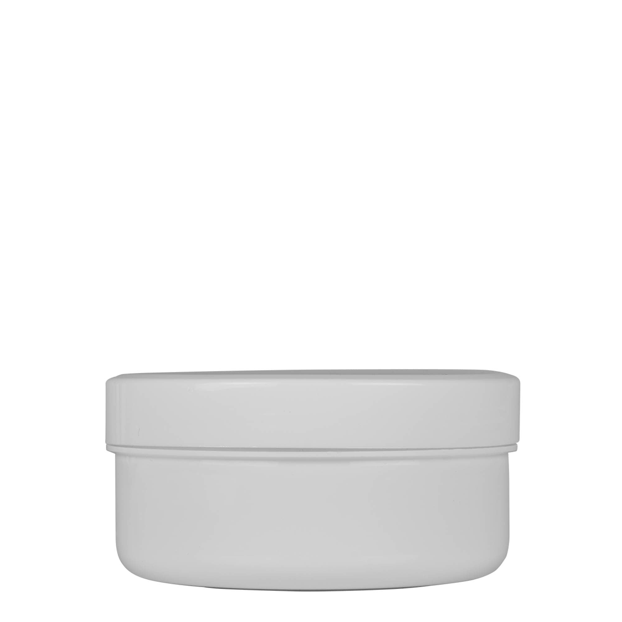 250 ml cutie din plastic 'White Line', PP, alb, deschidere: capac cu filet
