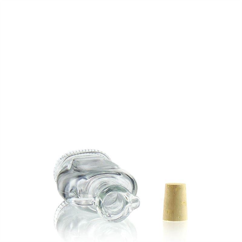 Sticlă de sticlă de 250 ml „Eleganta”, ovală, gură: dop de plută