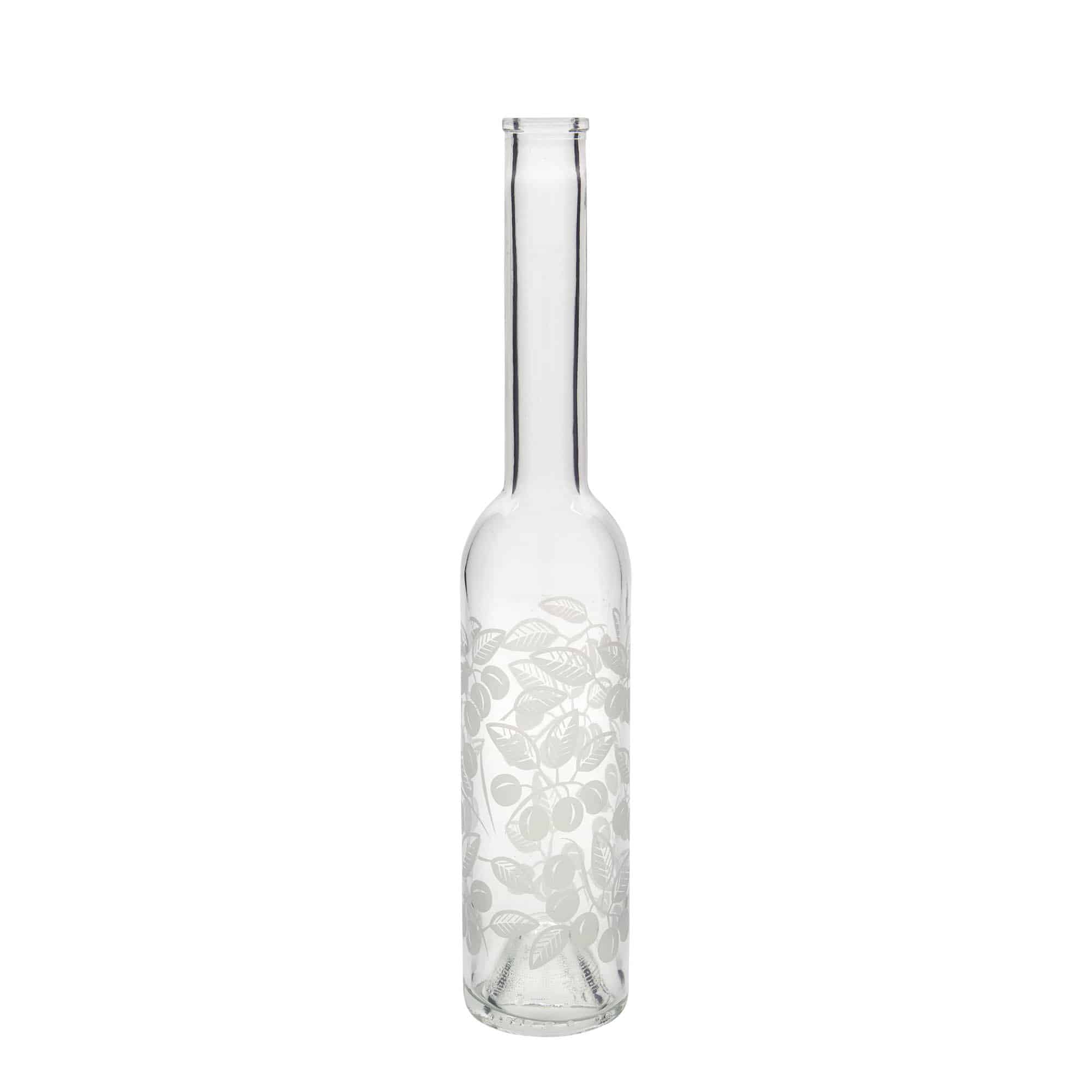 Sticlă de sticlă de 350 ml „Opera”, motiv: prună mirabel, gura: dop de plută