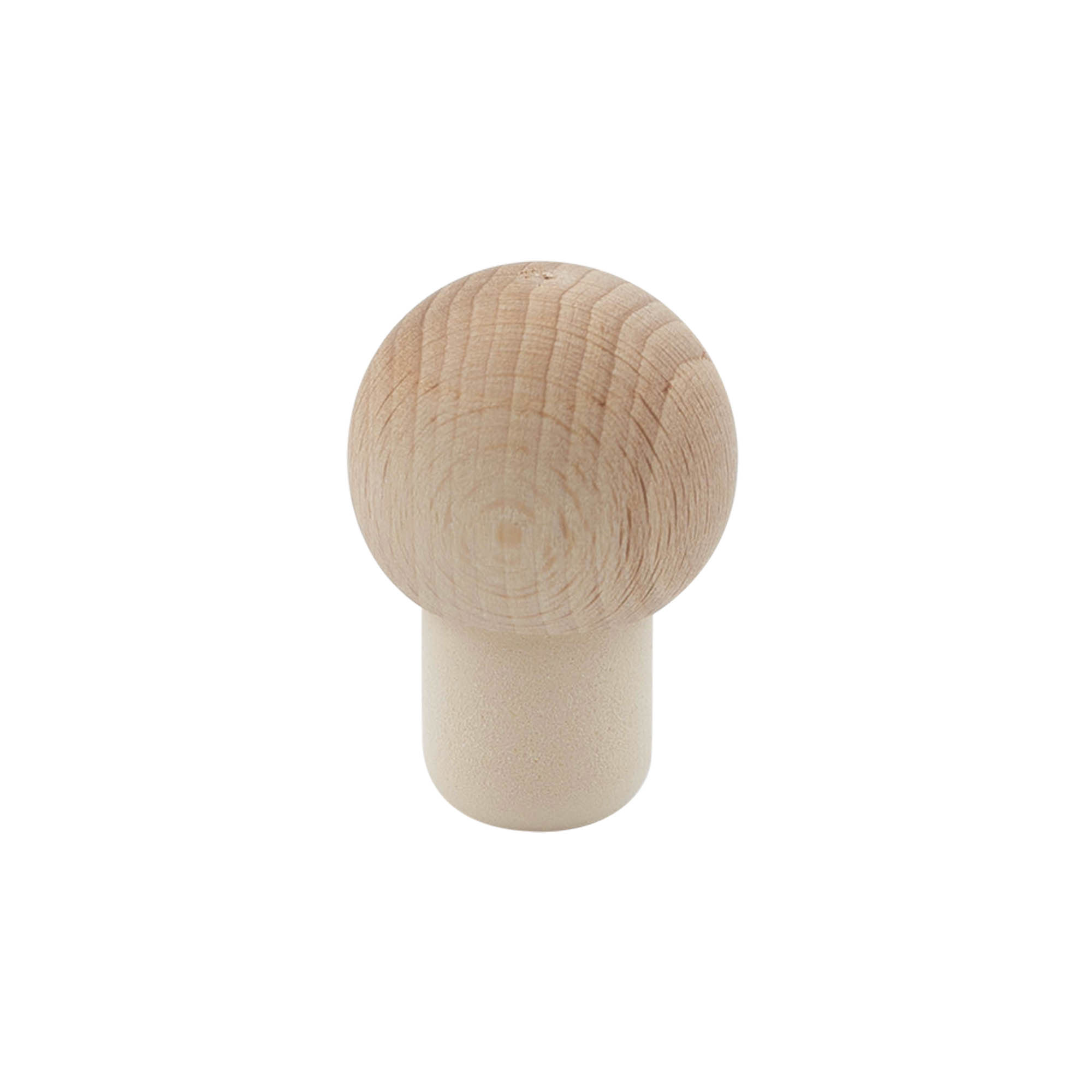 Dop cu mâner 19 mm 'bilă', lemn/plastic, pentru gură: dop de plută