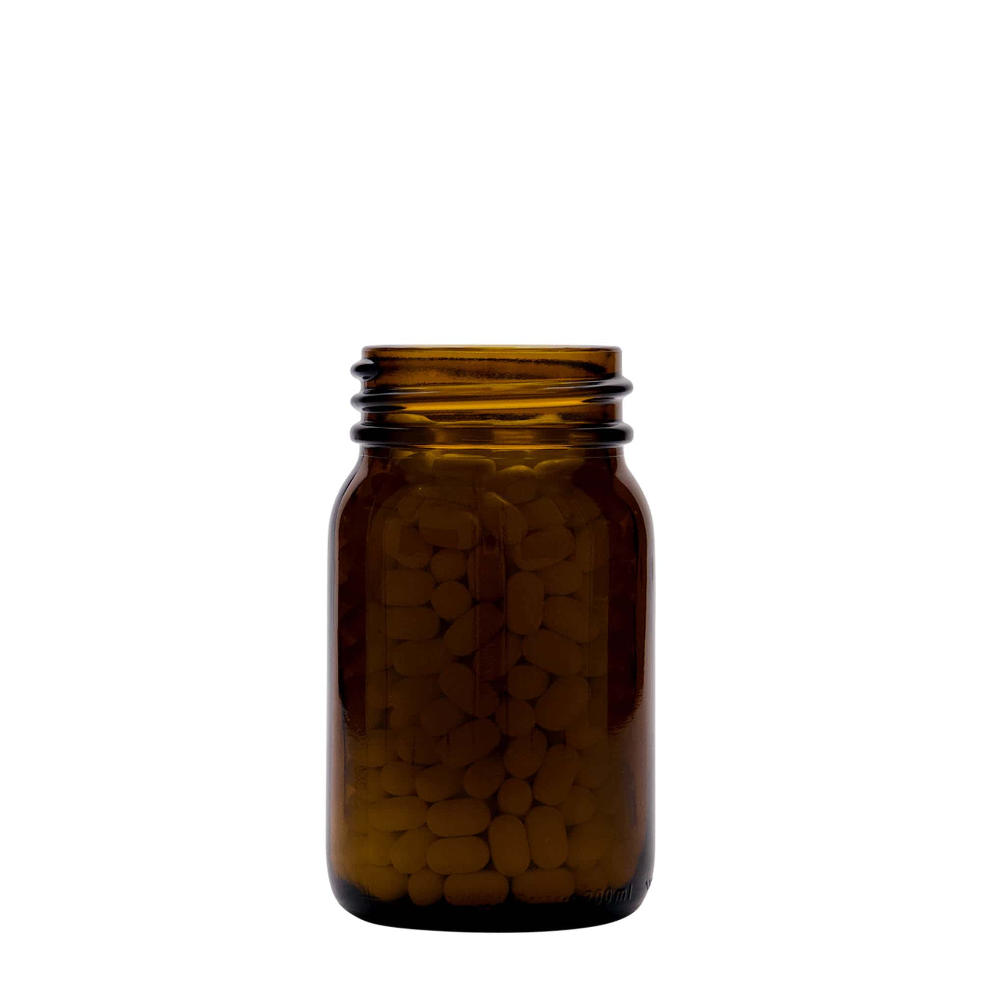 200 ml borcan cu gât larg, maro, gură: DIN 55 200 ml borcan cu gât larg, maro, gură: DIN 55