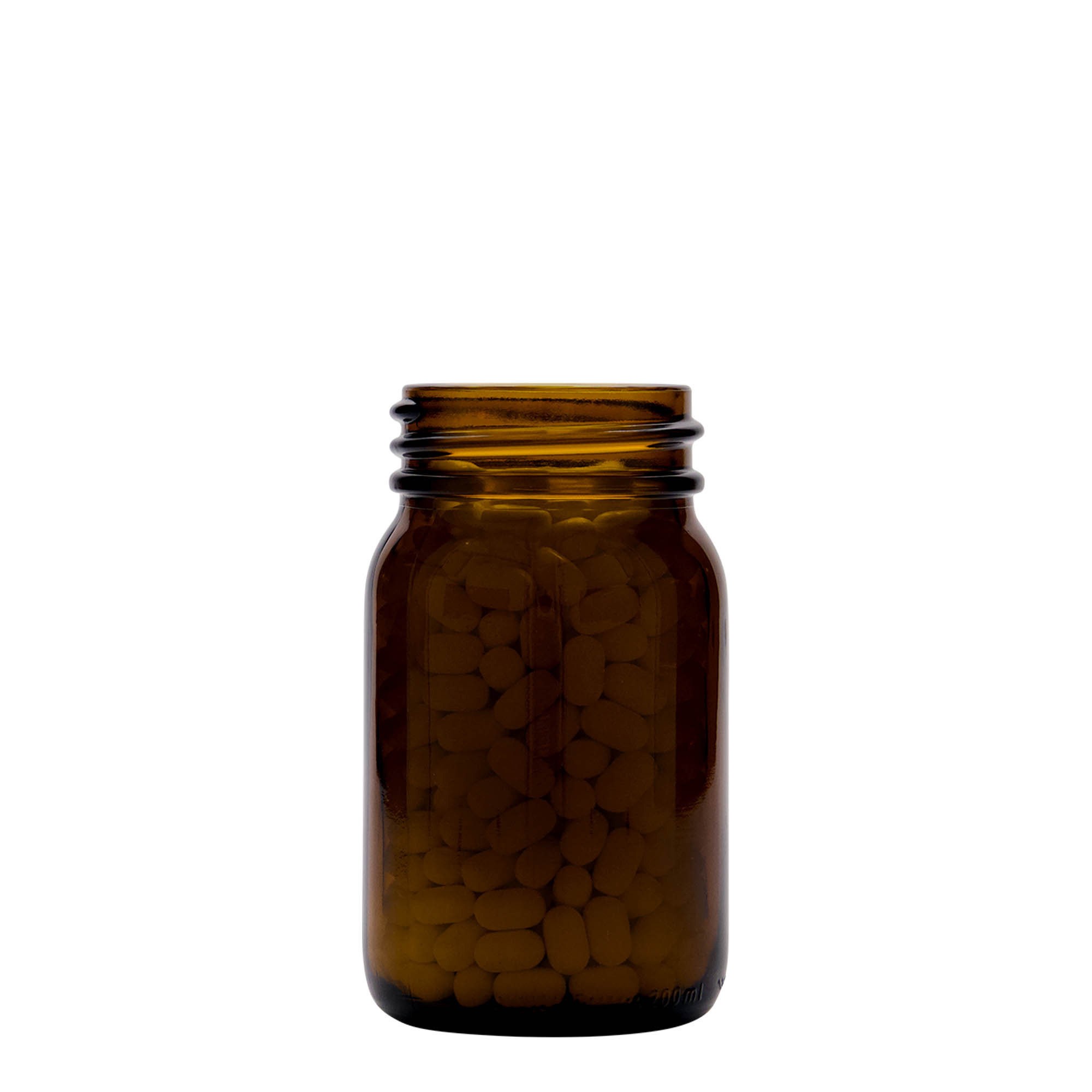 200 ml borcan cu gât larg, maro, gură: DIN 55 200 ml borcan cu gât larg, maro, gură: DIN 55
