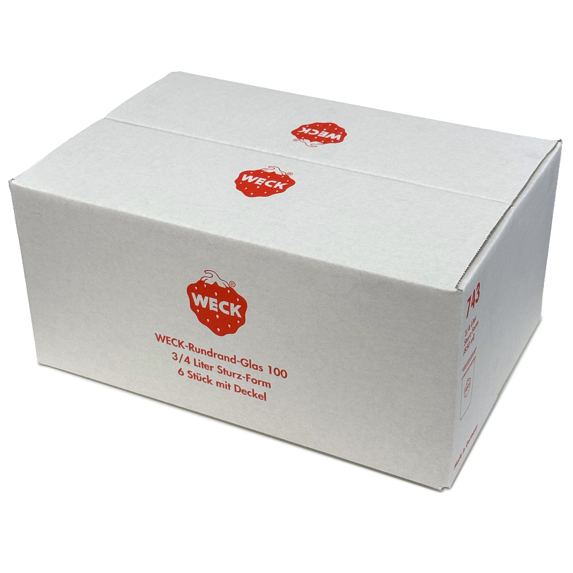 6x 850 ml borcan WECK cu gura largă cu capac de sticlă RR 100