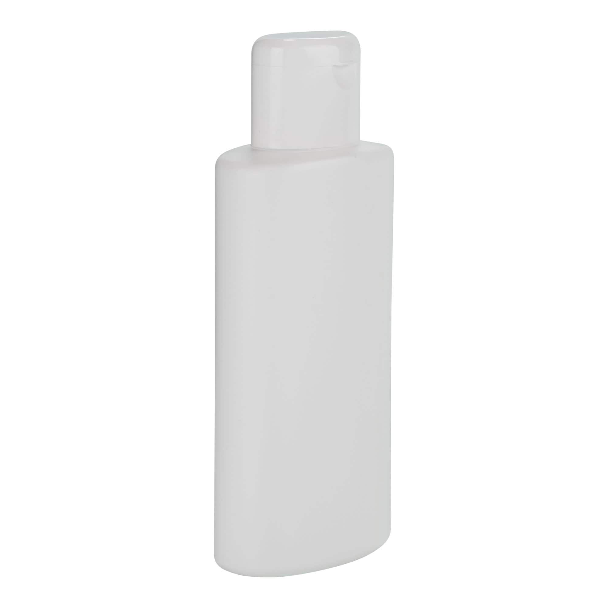 250 ml sticlă din plastic „Indy”, ovală, HDPE, albă, gât: capac cu filet