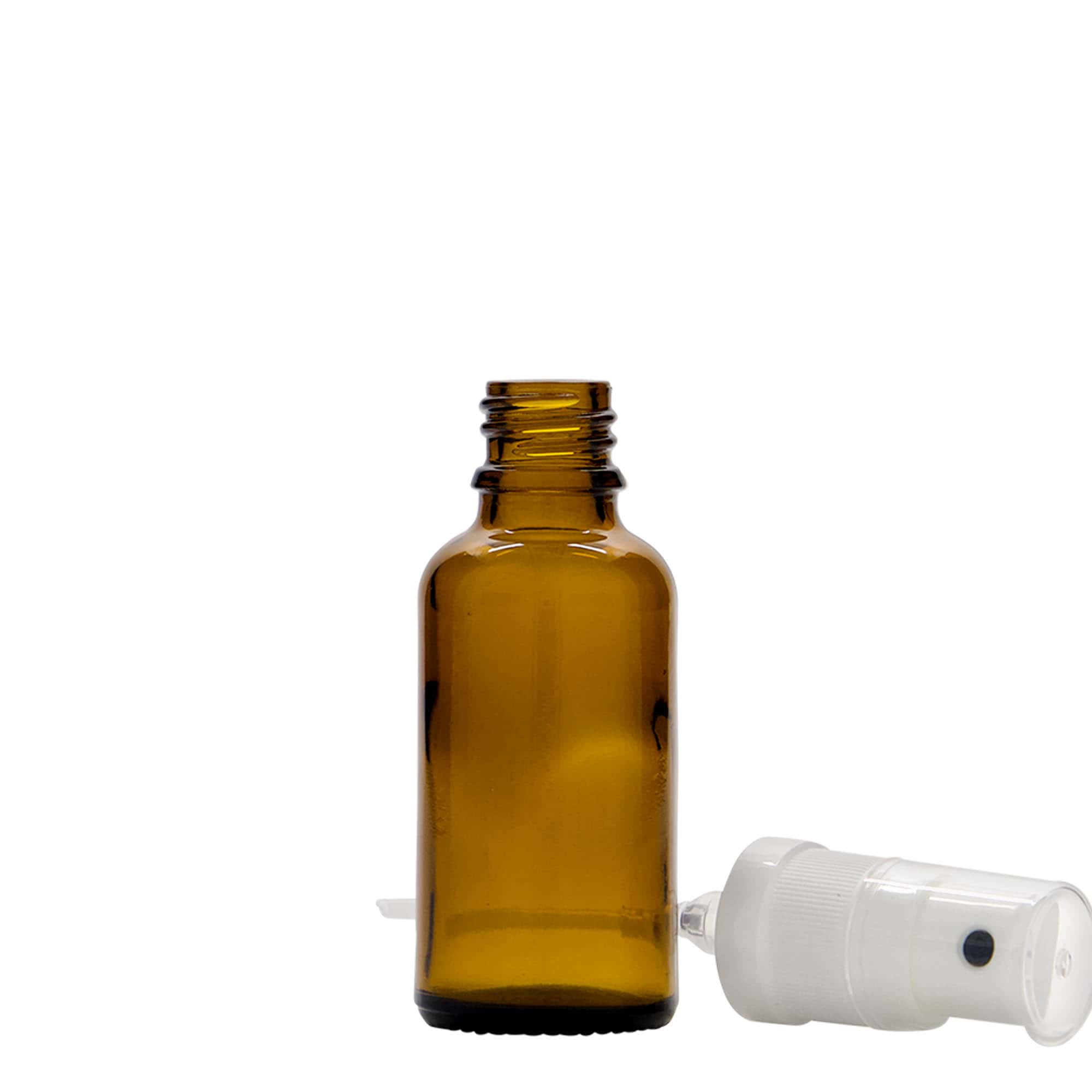30 ml sticlă spray medicină, sticlă, maro, gura: DIN 18