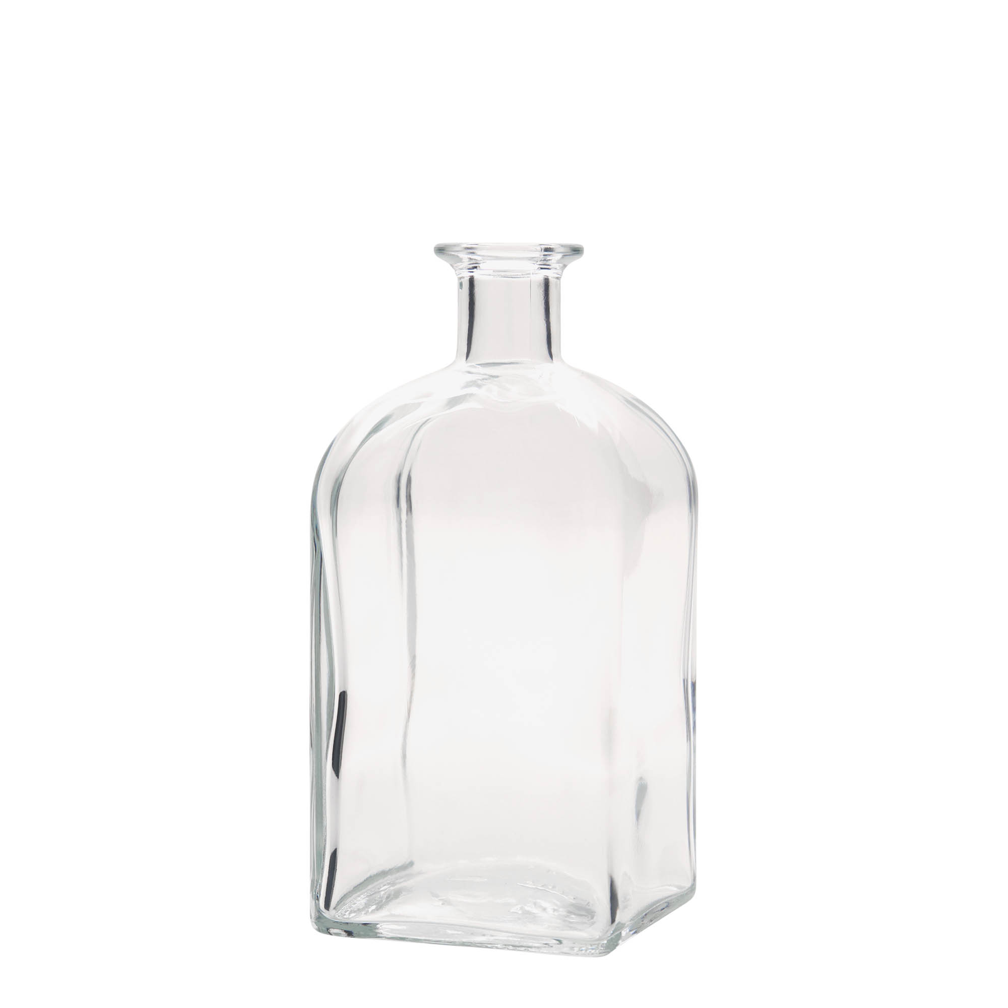 Sticlă de sticlă de 700 ml Apotheker Carré, pătrată, gura: dop de plută Sticlă de sticlă de 700 ml Apotheker Carré, pătrată, gura: dop de plută