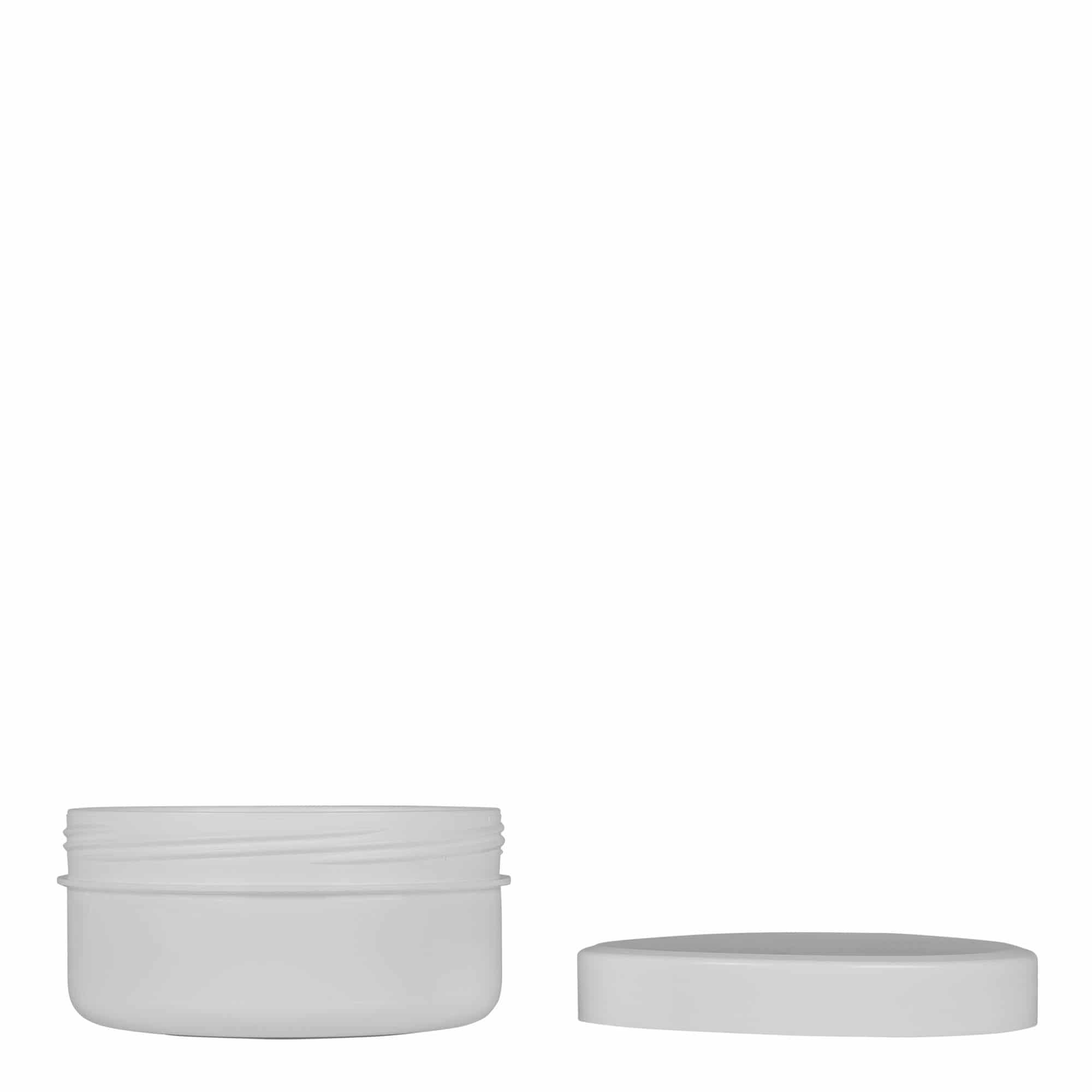 250 ml cutie din plastic 'White Line', PP, alb, deschidere: capac cu filet