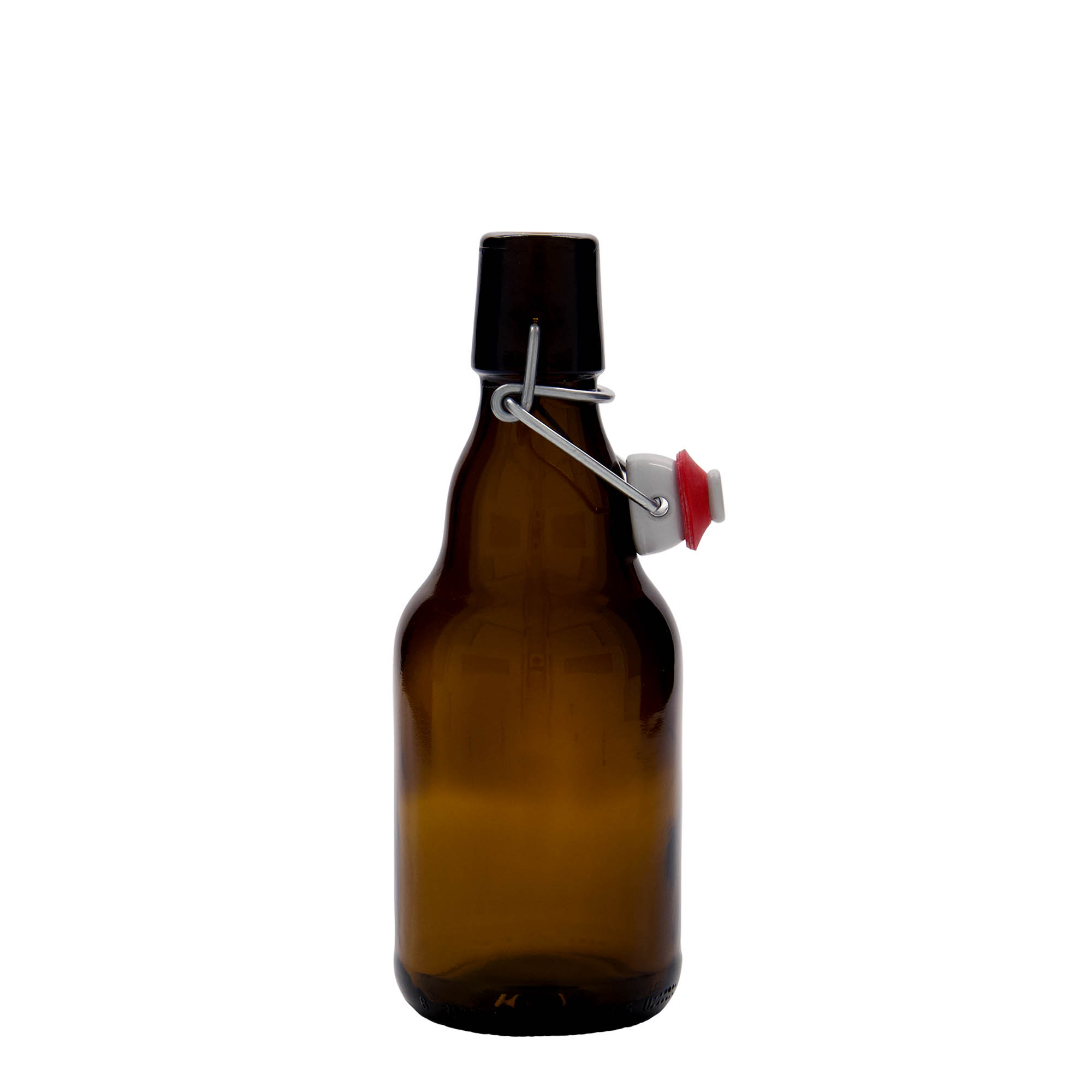 Sticlă de bere 330 ml „Steinie”, sticlă, maro, gât: capac cu clemă Sticlă de bere 330 ml „Steinie”, sticlă, maro, gât: capac cu clemă