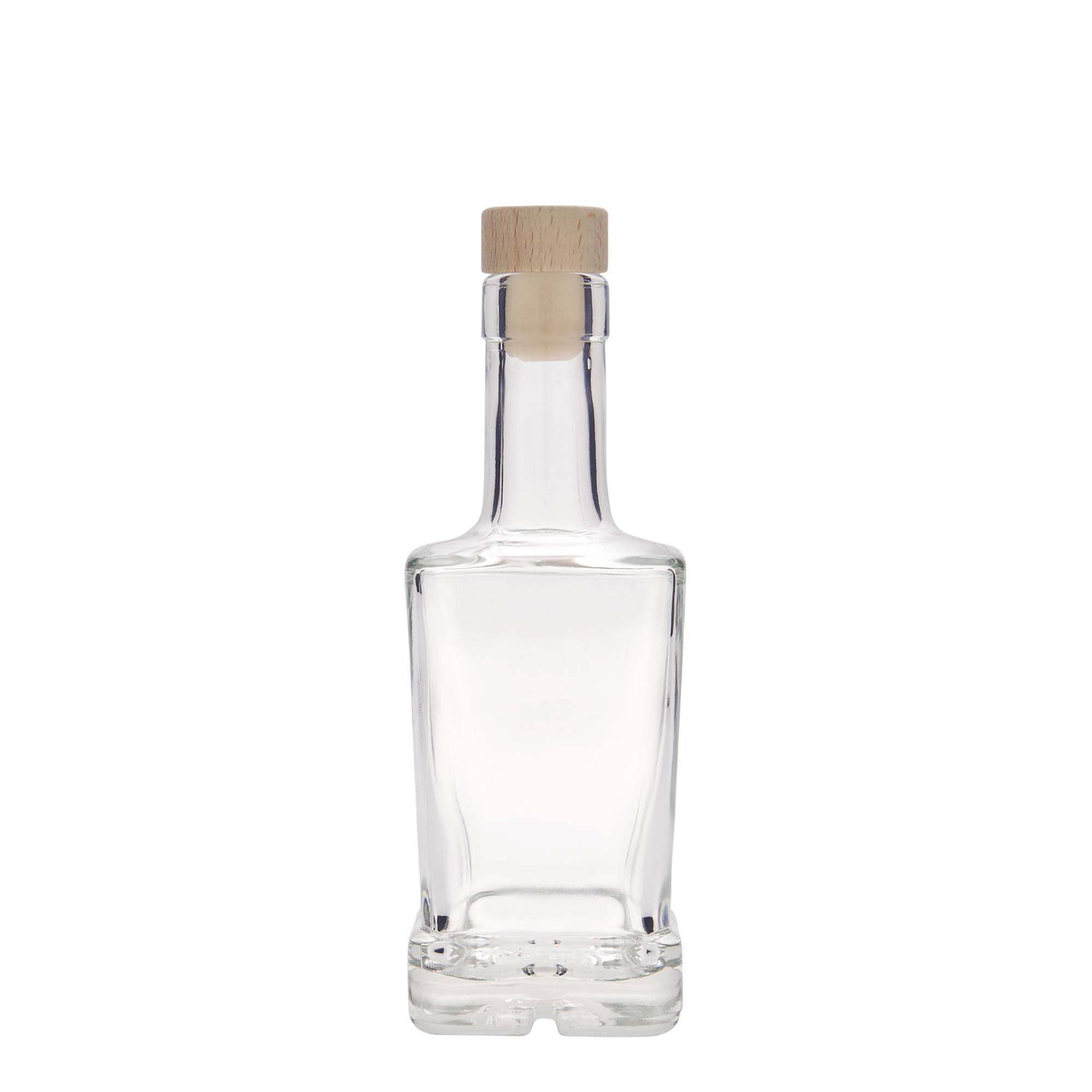 Sticlă de sticlă de 250 ml „Rene”, pătrată, gât: plută