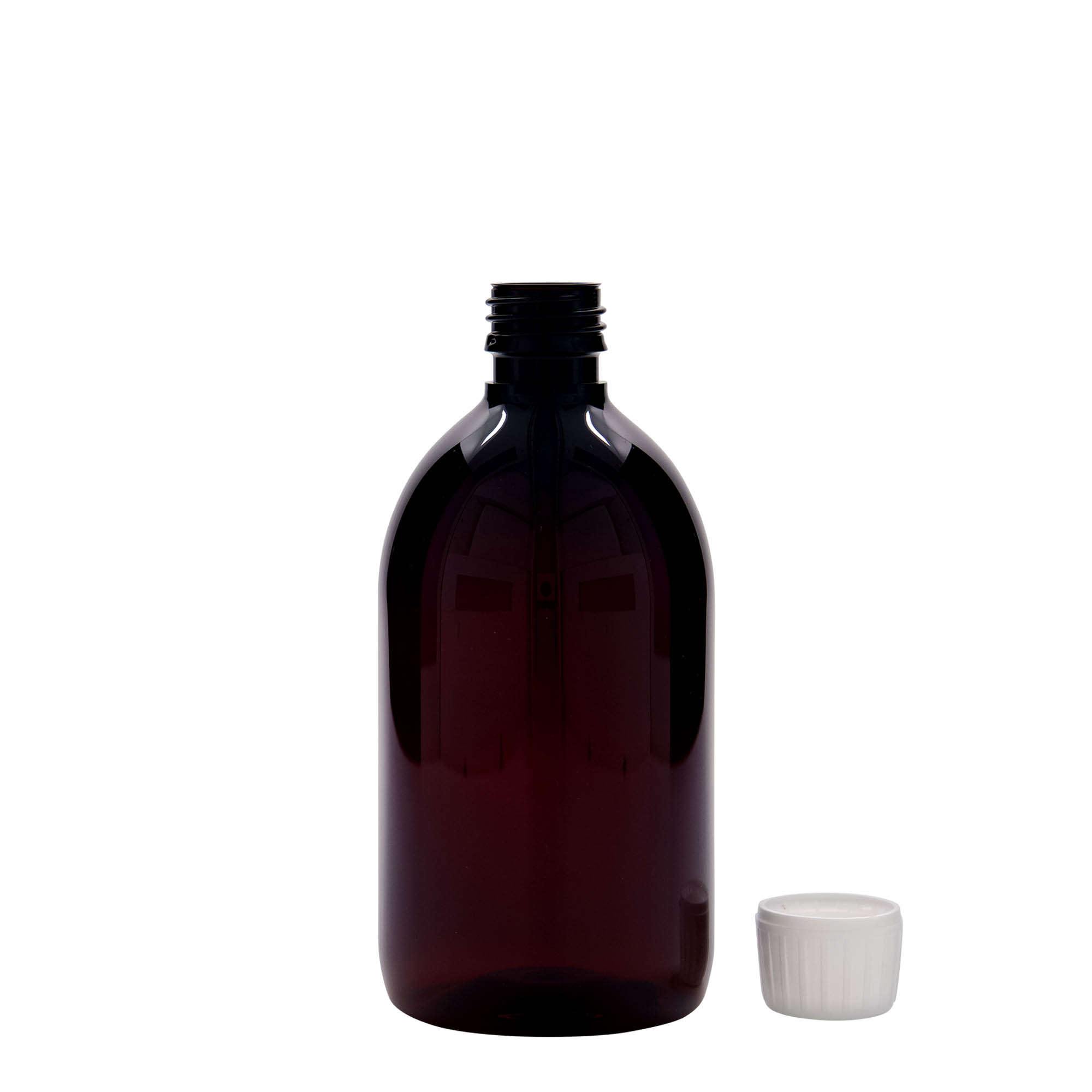 500 ml sticlă medicală PET, maro, plastic, gura: PP 28 500 ml sticlă medicală PET, maro, plastic, gura: PP 28