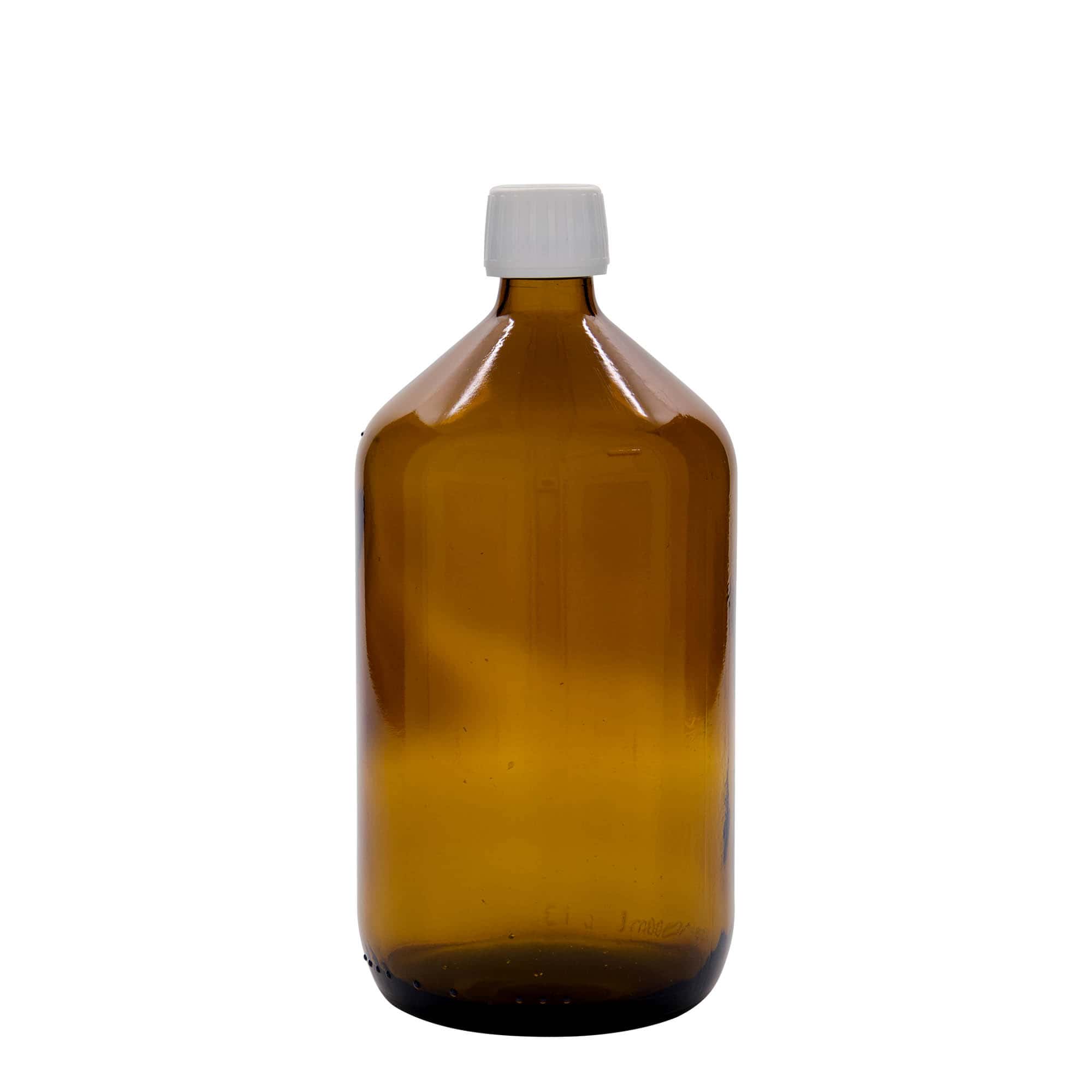 1.000 ml sticlă medicală, maro, sticlă, gât: PP 28