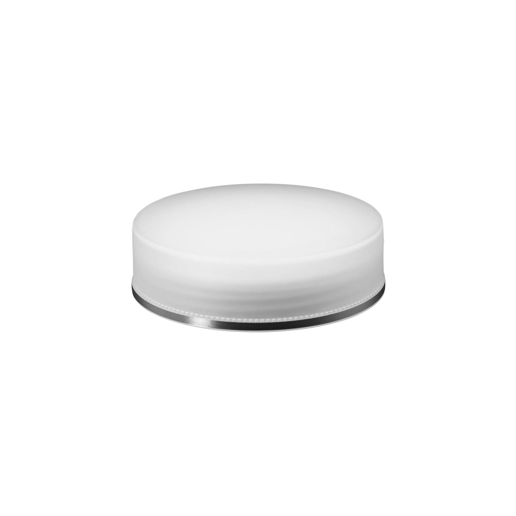 Capac cu filet „Clear/Platin Edition”, plastic PP, alb, pentru gura: 70/2P