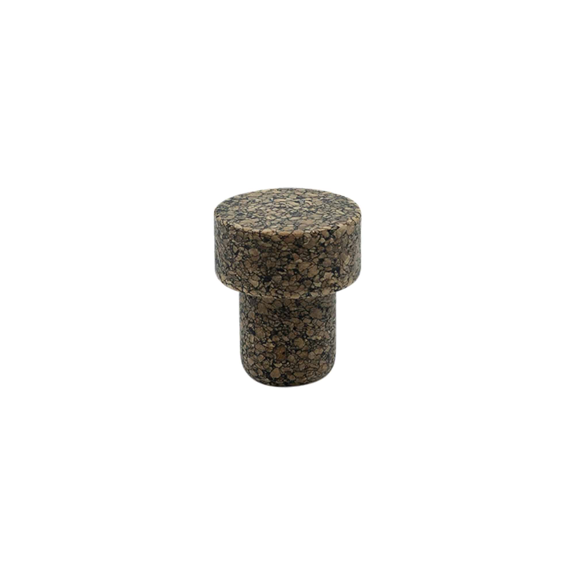 Dop cu mâner „Sharp” 19,5 mm, Corkcoal, pentru gură: plută