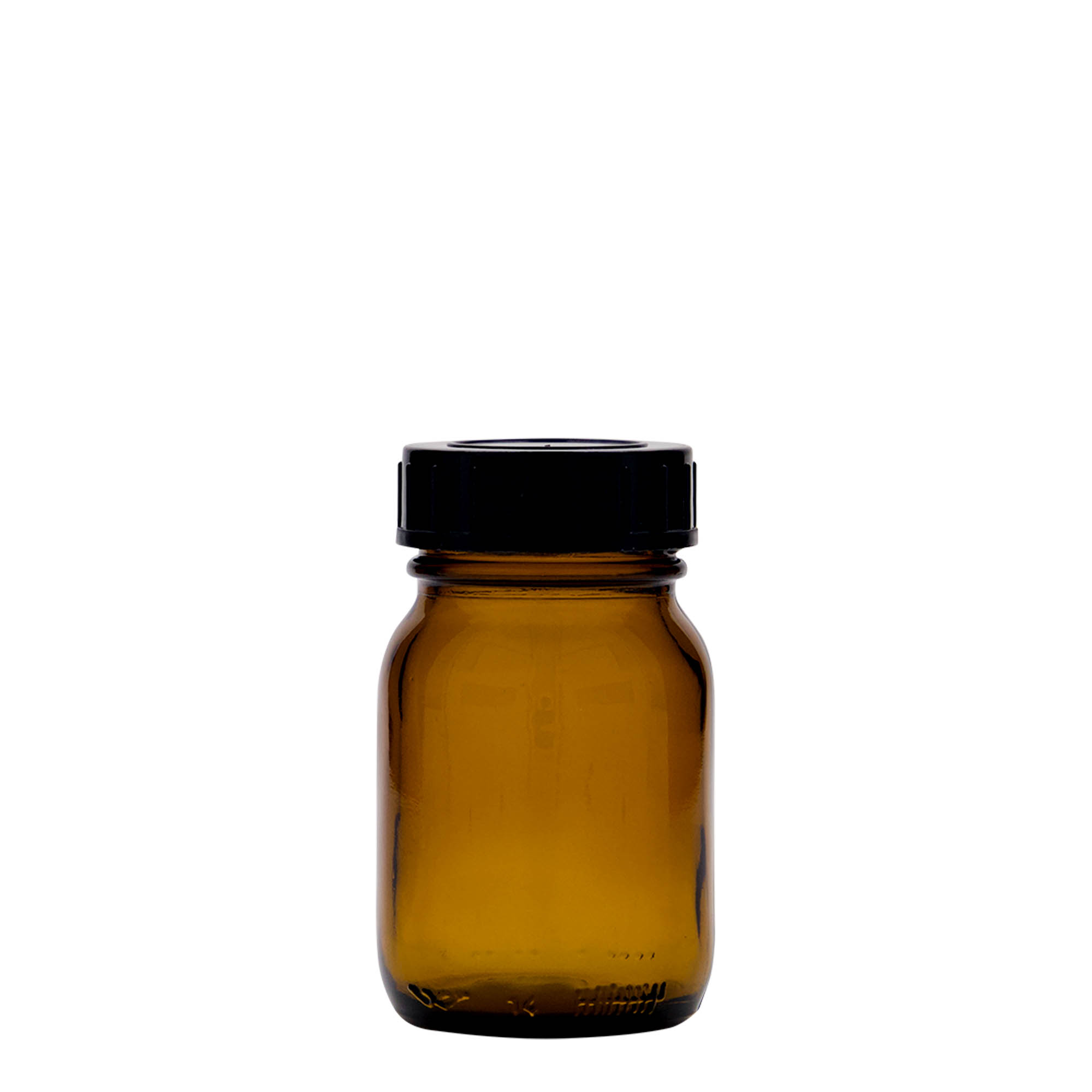 75 ml sticlă cu gât larg, maro, deschidere: DIN 40
