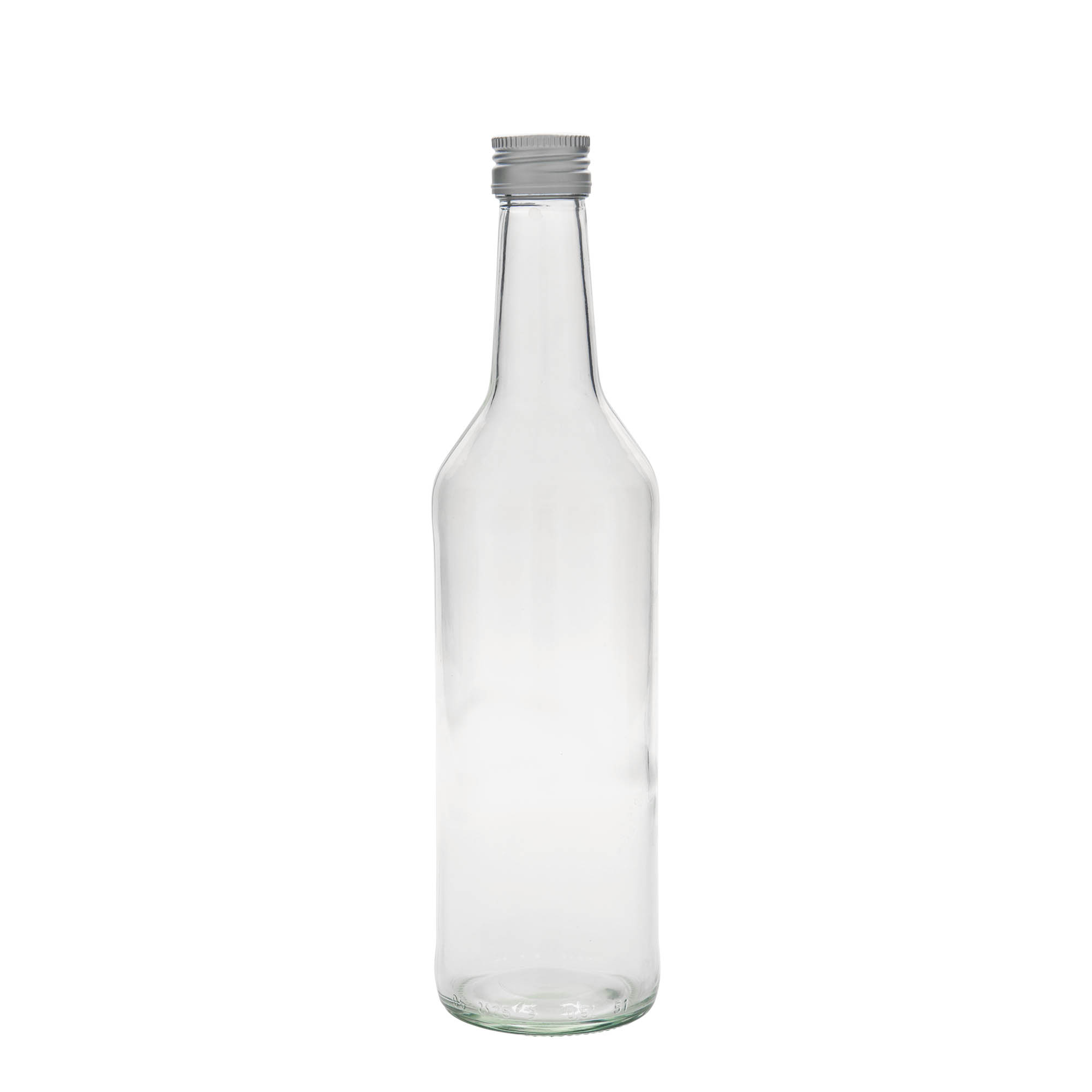 Sticlă de sticlă de 500 ml, gât drept, deschidere: PP 28 Sticlă de sticlă de 500 ml, gât drept, deschidere: PP 28