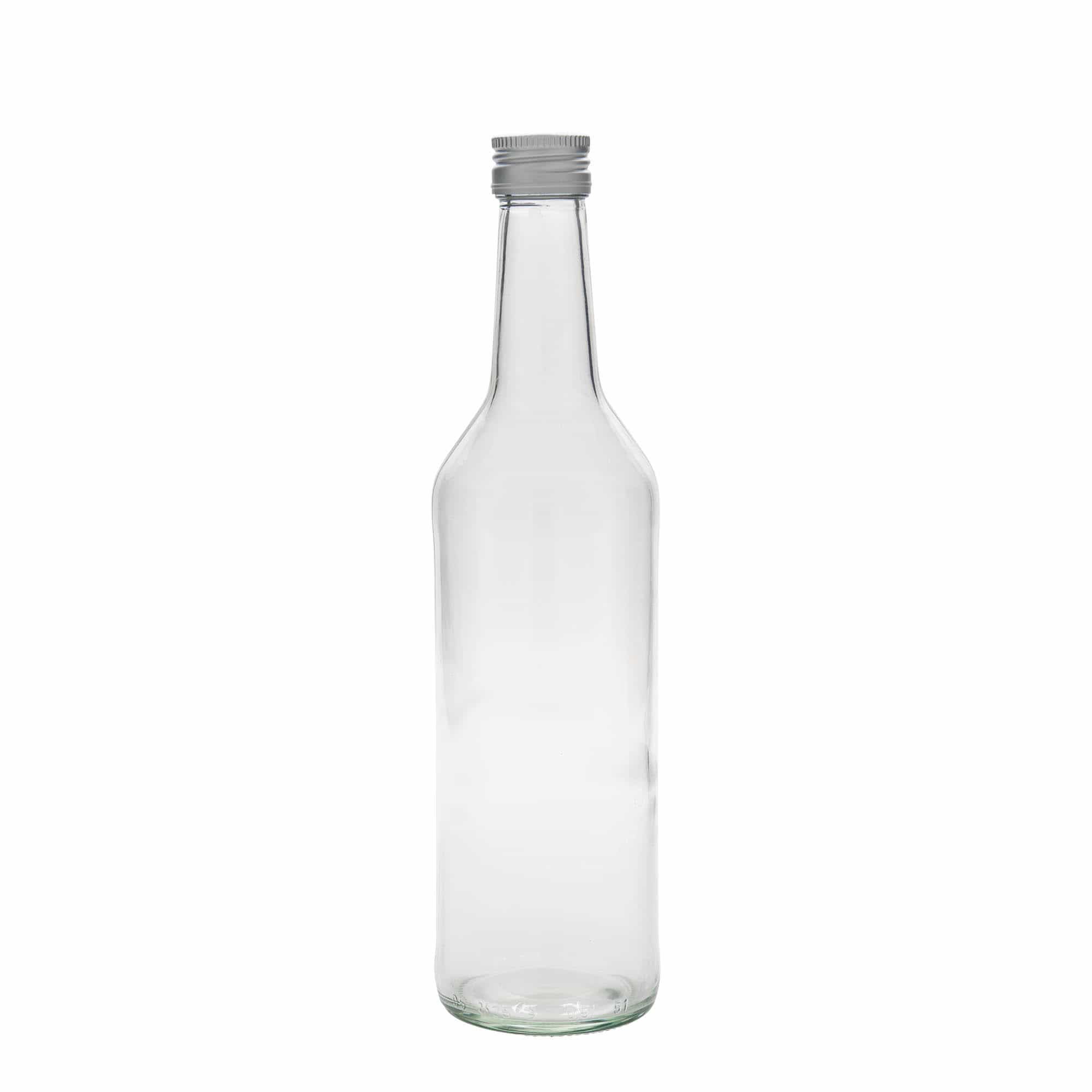 Sticlă de sticlă de 500 ml, gât drept, deschidere: PP 28