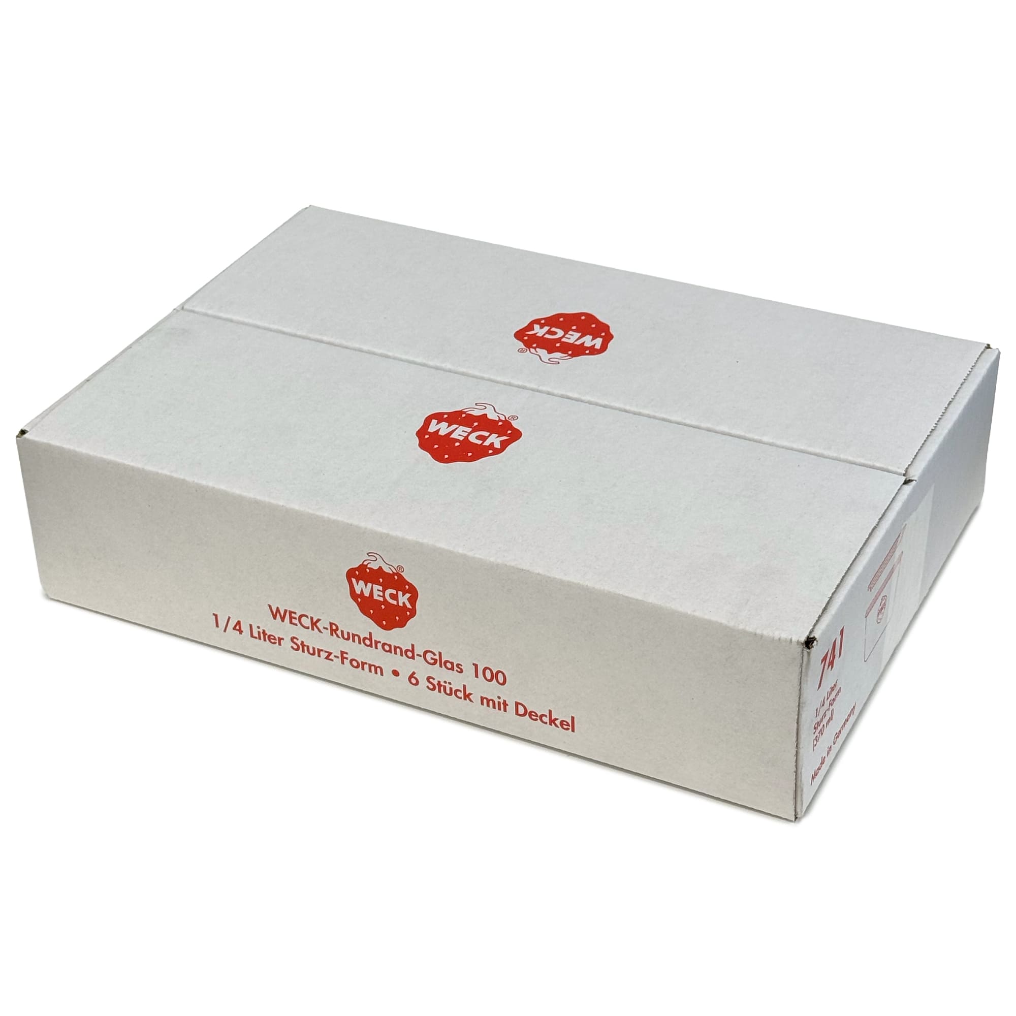 6x 370 ml borcan WECK cu gura largă cu capac de sticlă RR 100