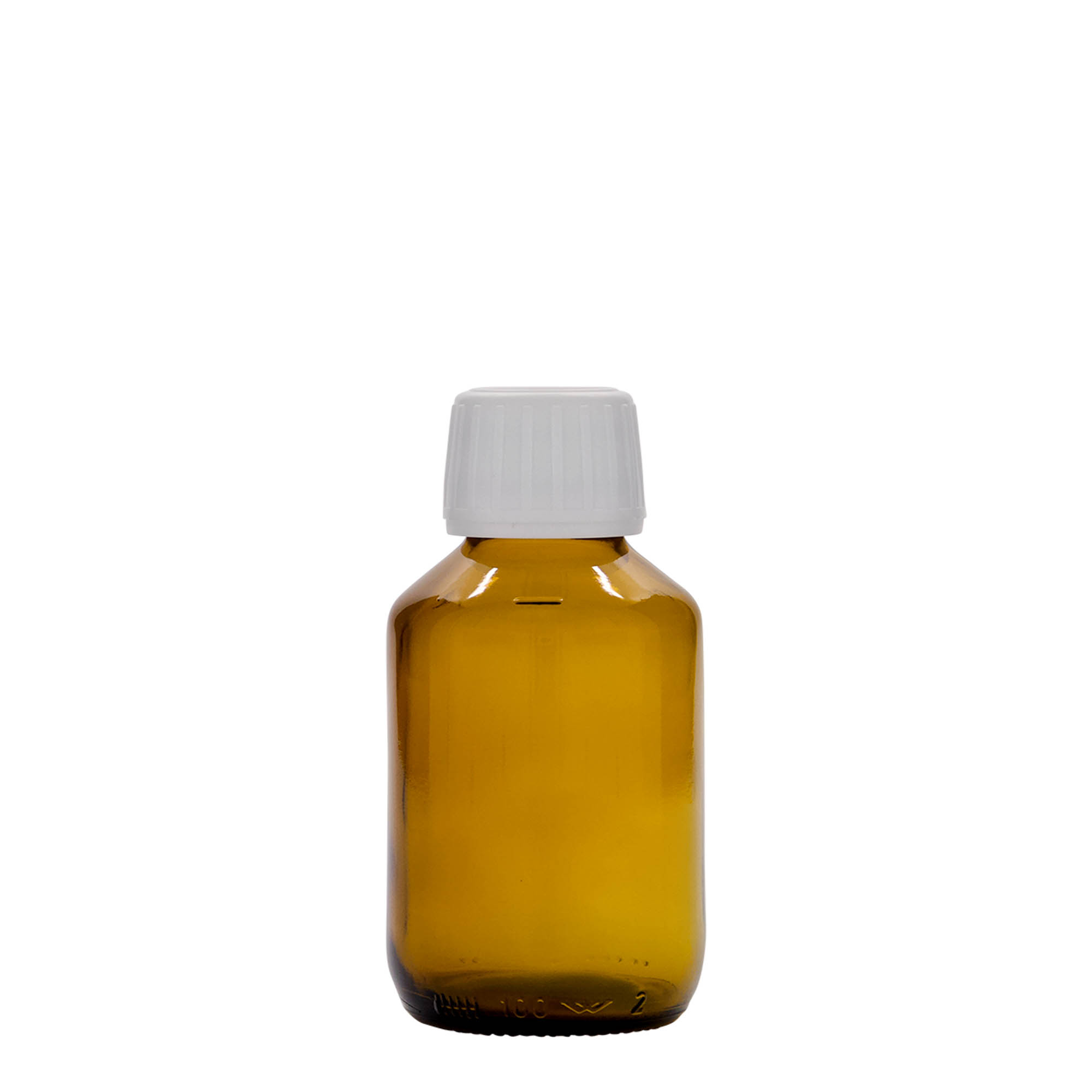 Flacon medical de 100 ml, maro, sticlă, gura: PP 28 Flacon medical de 100 ml, maro, sticlă, gura: PP 28