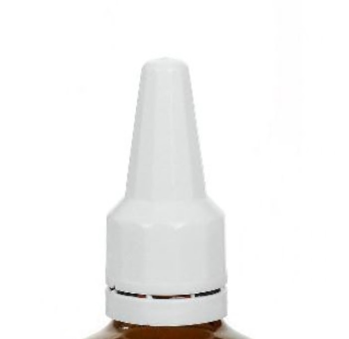 Capac cu filet și aplicator, din plastic PE, alb, pentru deschidere: DIN 18