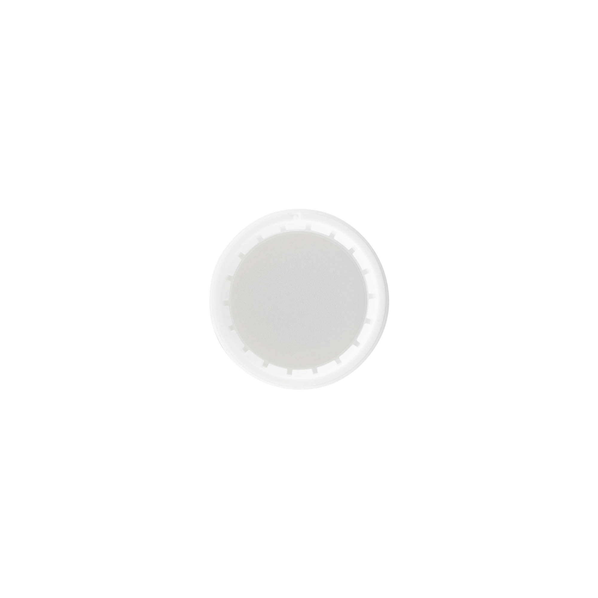 Capac cu filet, plastic PP, alb, pentru gura: PP 28