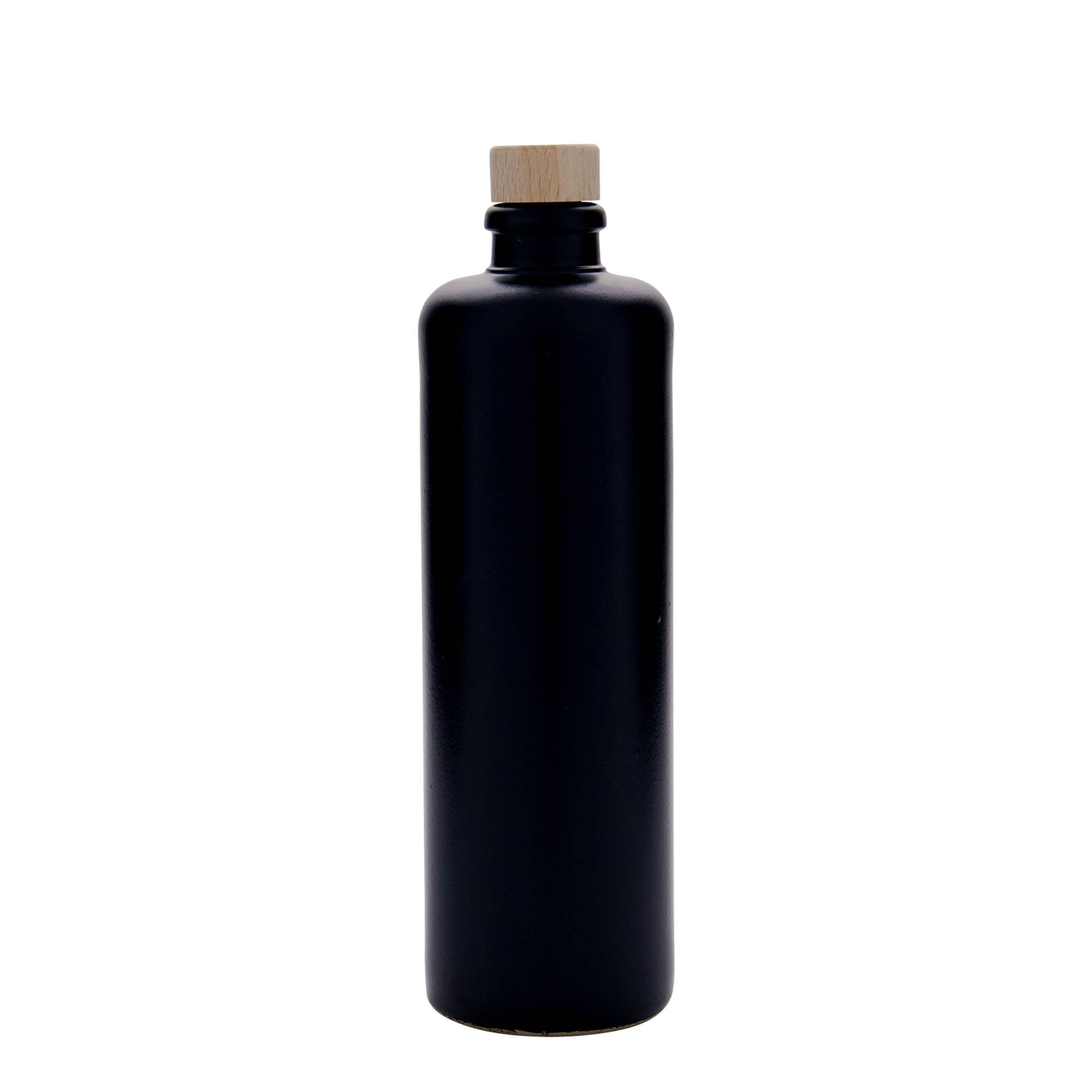 500 ml ulcior pentru lut, ceramică, negru, gură: plută
