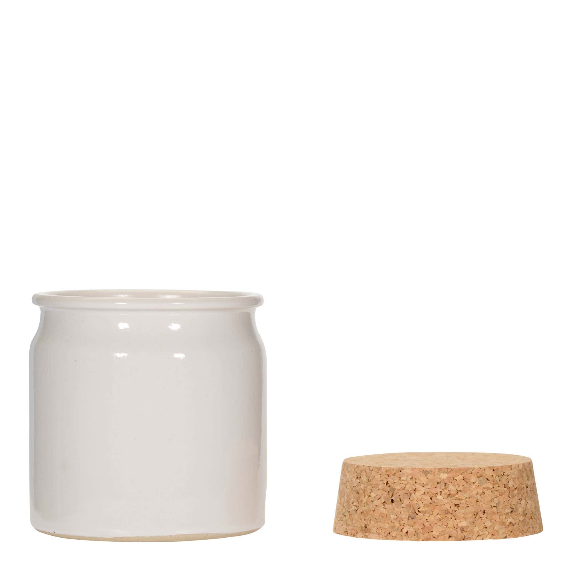 160 ml vas din ceramică de gresie, alb, gură: plută