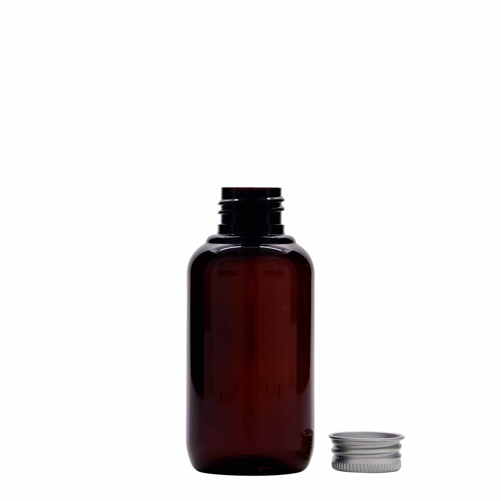 Sticlă din plastic reciclat de 100 ml „Victor's Best”, PCR, maro, gât: 24/410