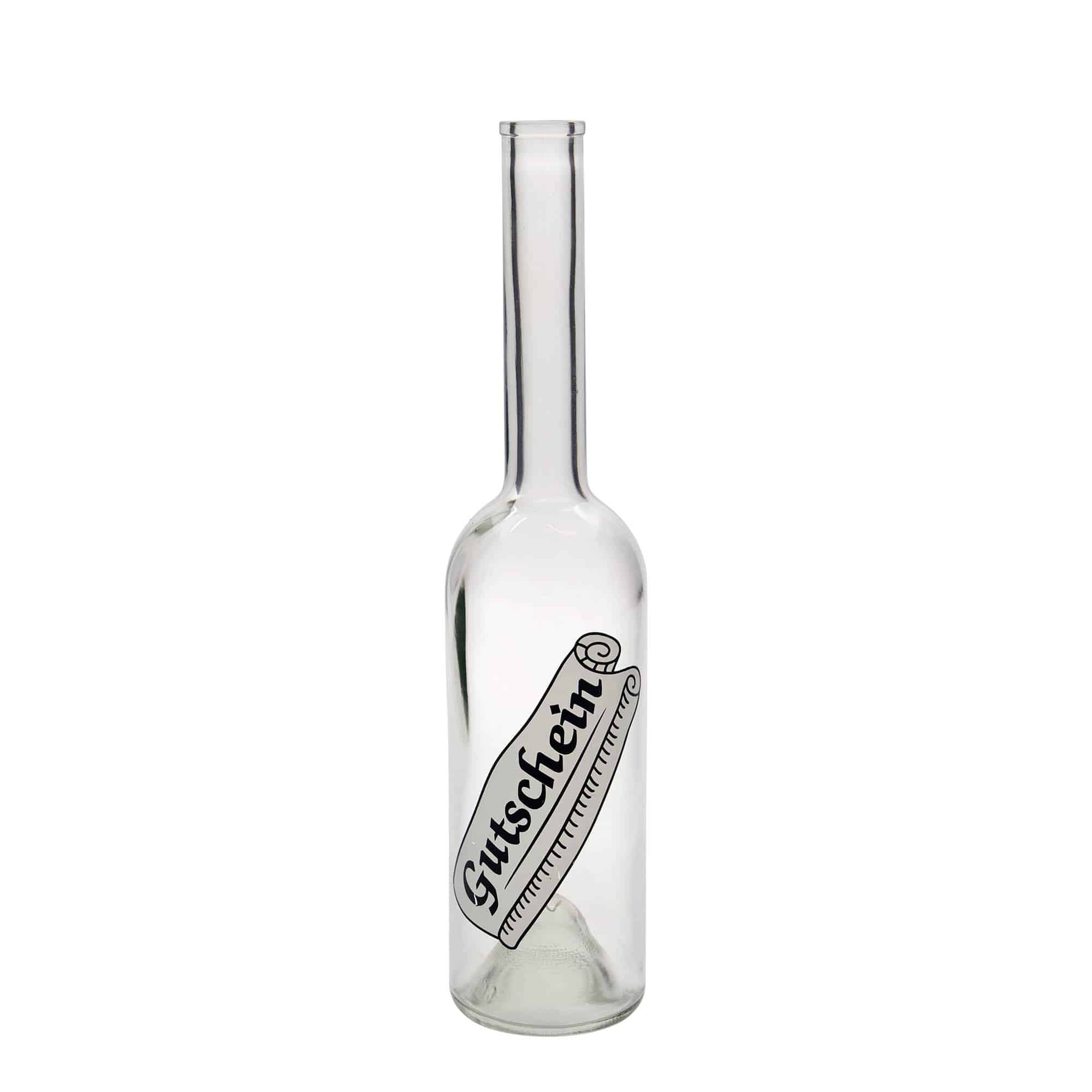 Sticlă de sticlă de 500 ml 'Opera', motiv: cupon, gât: dop de plută