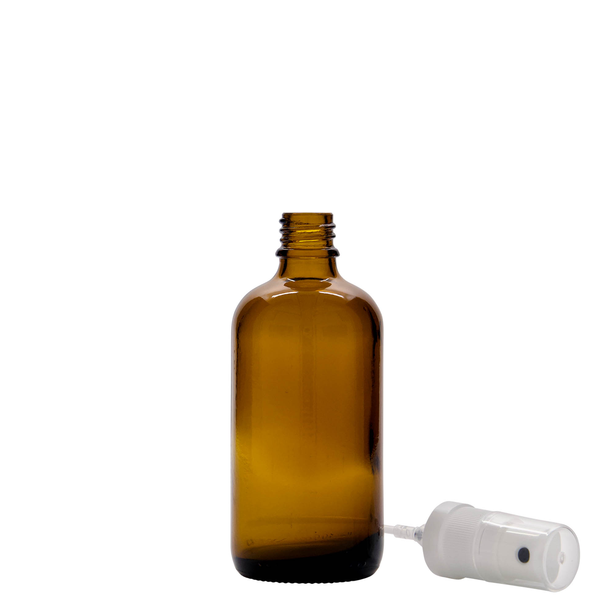 100 ml flacon spray medicament, sticlă, maro, gura: DIN 18 100 ml flacon spray medicament, sticlă, maro, gura: DIN 18